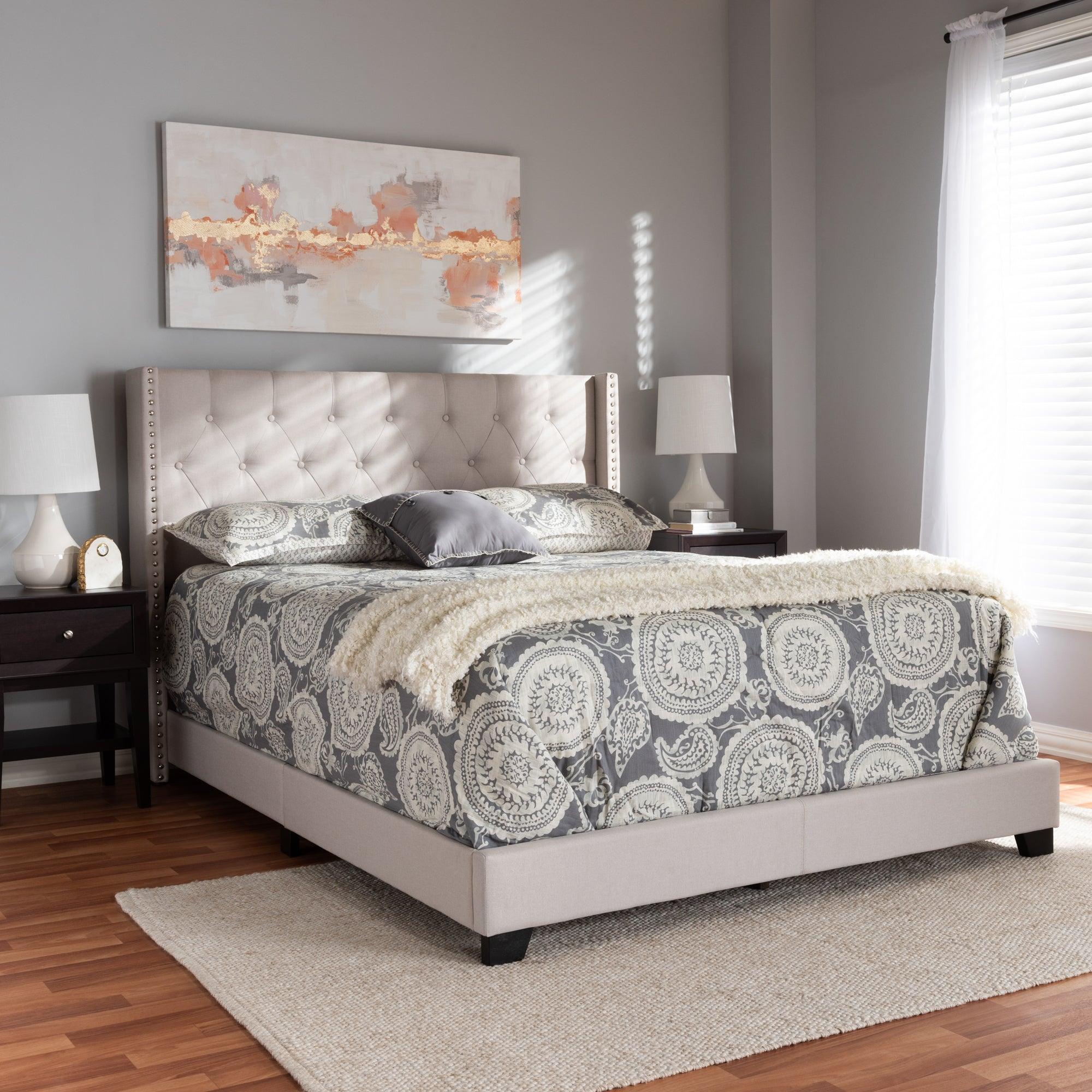 Brady Modern and Contemporary Fabric Upholstered Bed