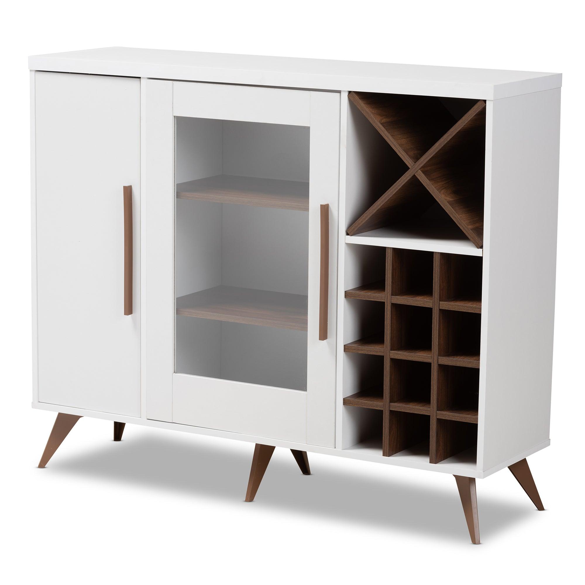 Pietro Mid-Century Modern and Finished Wine Cabinet