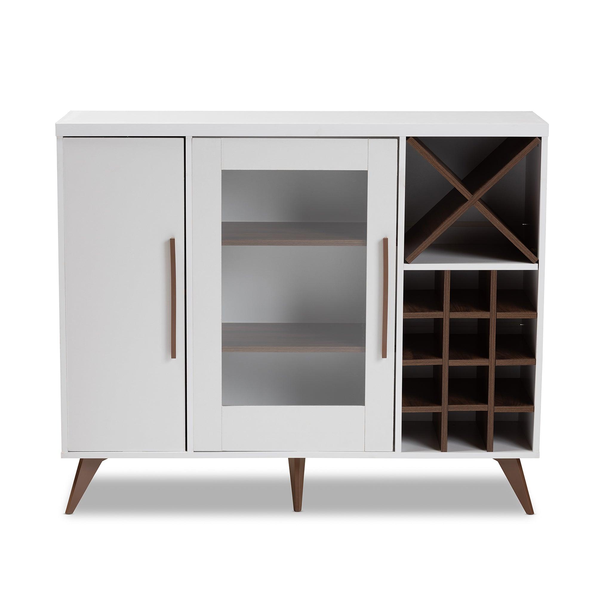 Pietro Mid-Century Modern and Finished Wine Cabinet