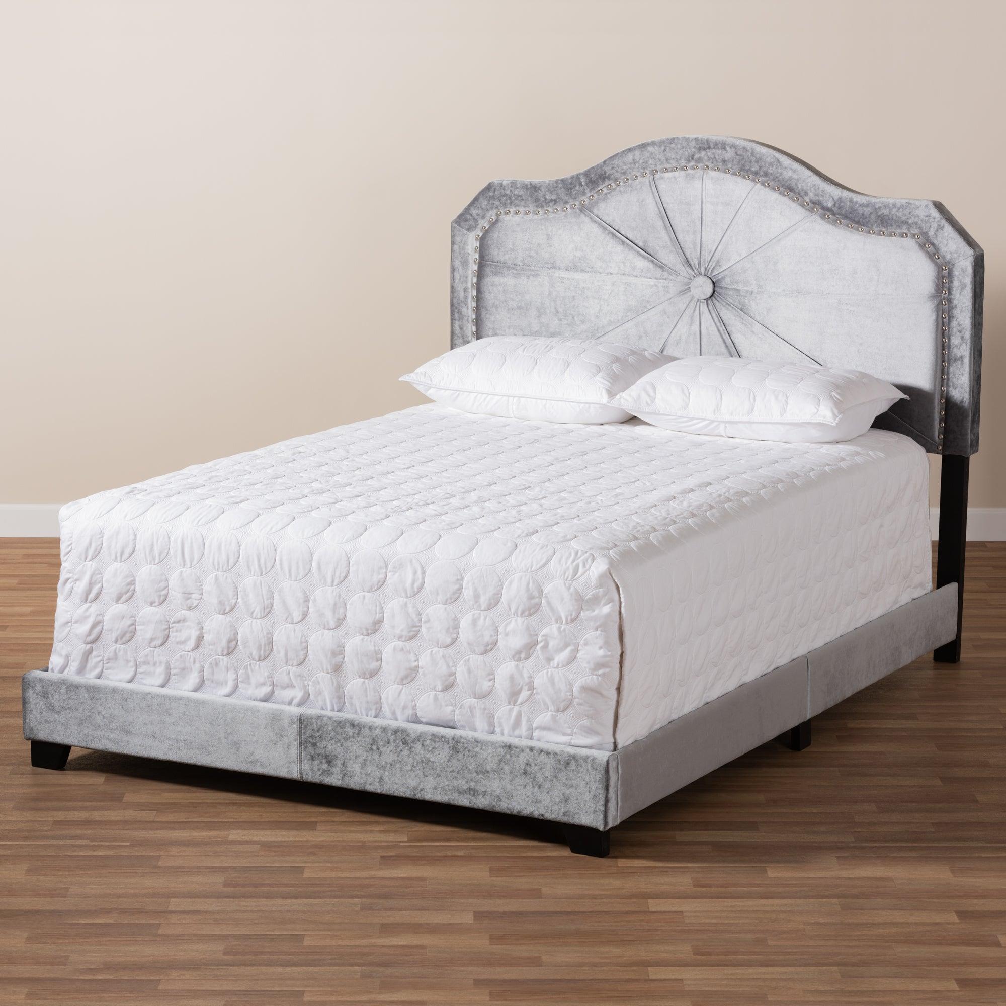 Embla Modern and Contemporary Velvet Fabric Upholstered Bed