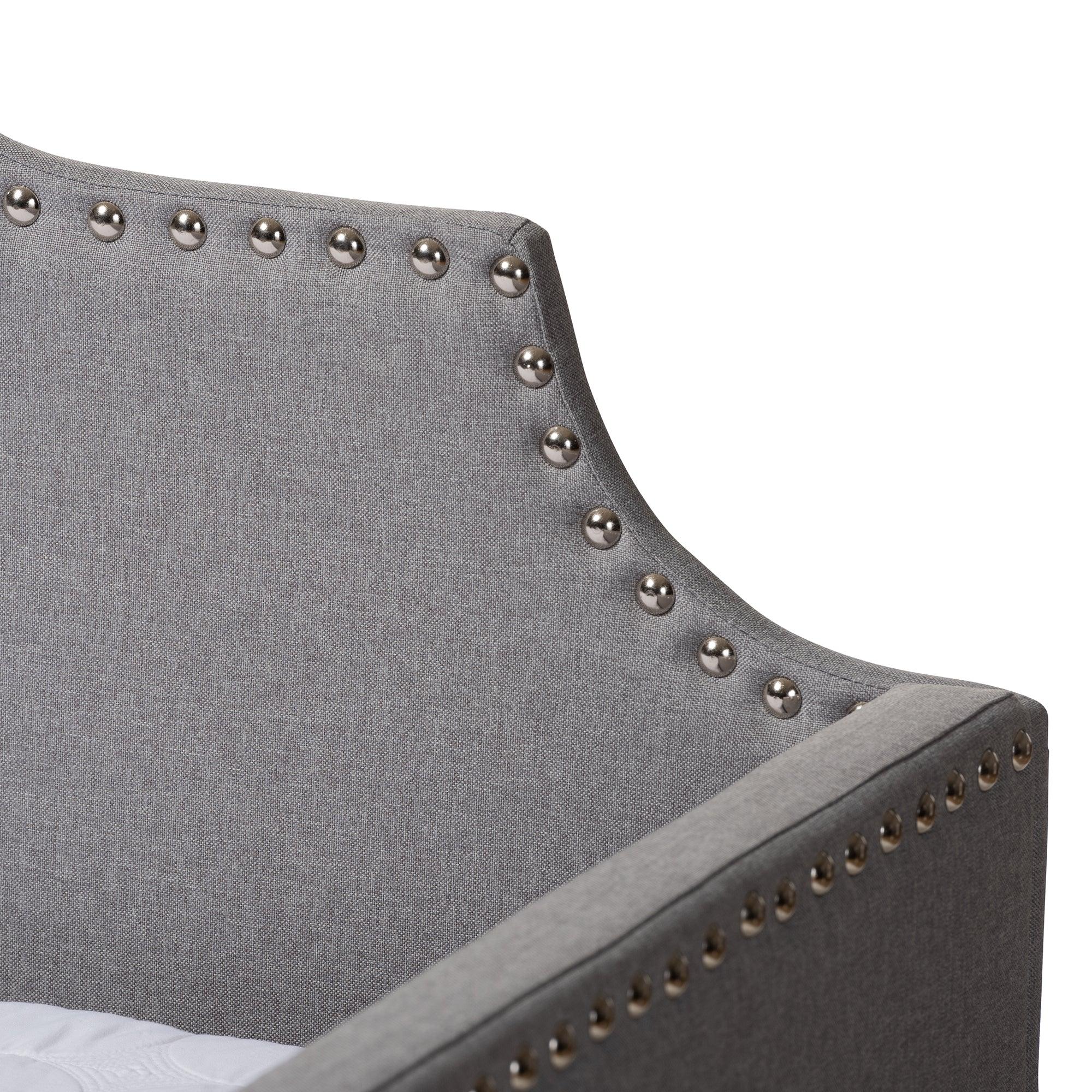 Ally Modern and Contemporary Fabric Upholstered Sofa Daybed with Roll Out Trundle Guest Bed