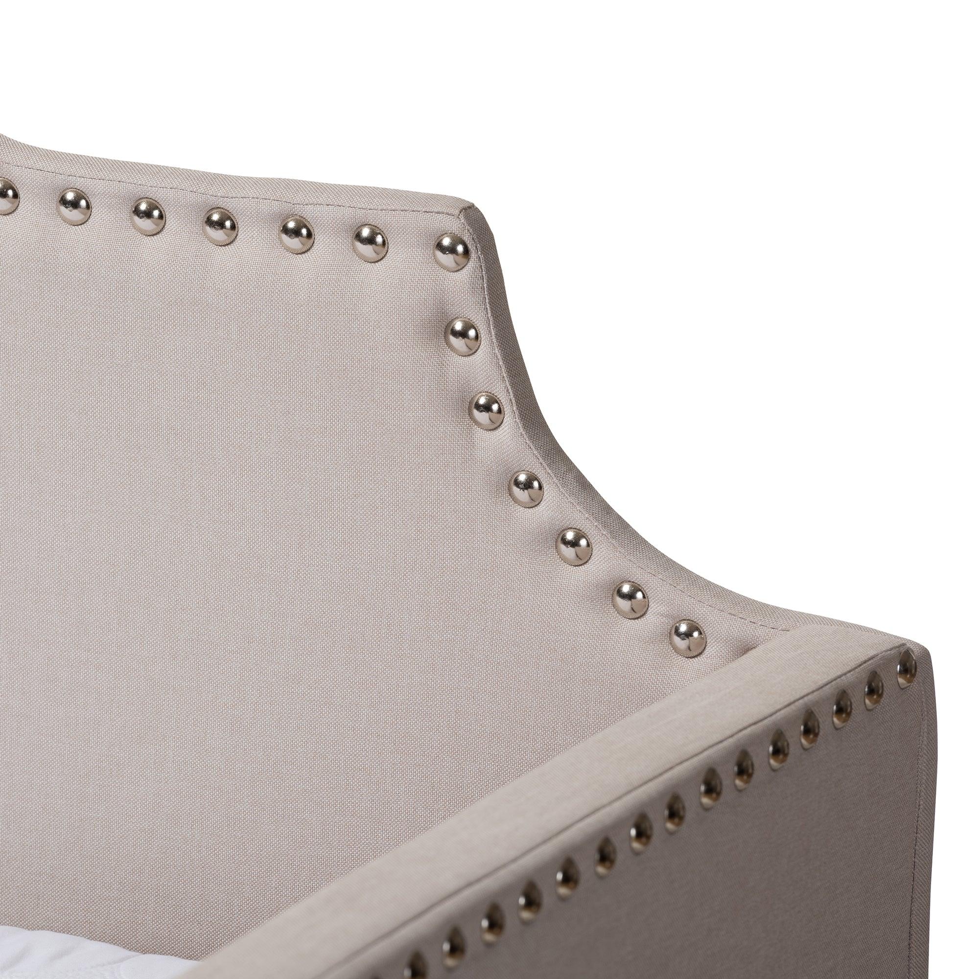 Ally Modern and Contemporary Fabric Upholstered Sofa Daybed with Roll Out Trundle Guest Bed