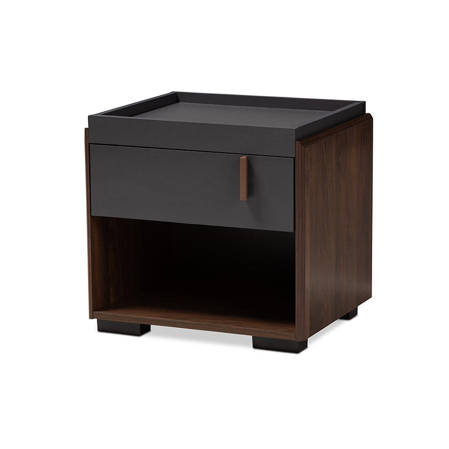 Rikke Modern and Contemporary Two-Tone and Finished Wood 1-Drawer Nightstand