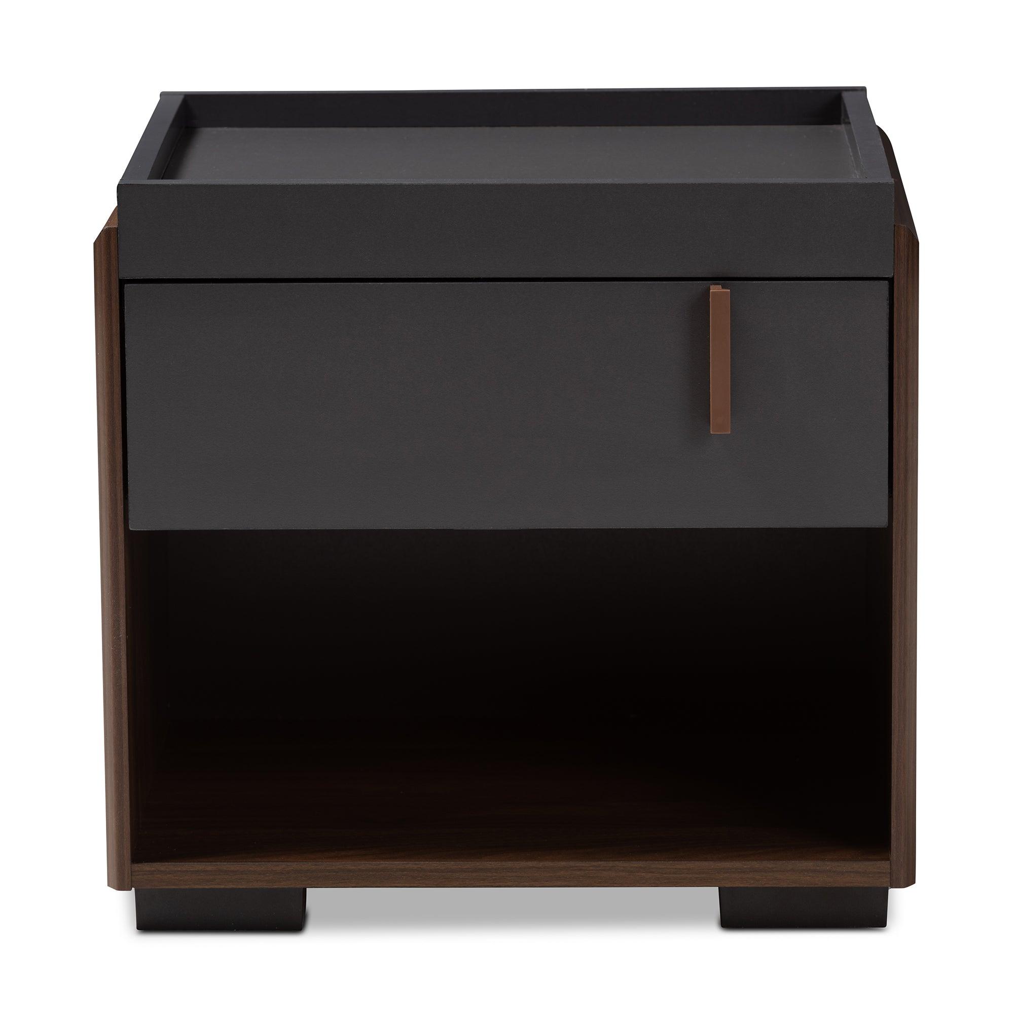 Rikke Modern and Contemporary Two-Tone and Finished Wood 1-Drawer Nightstand