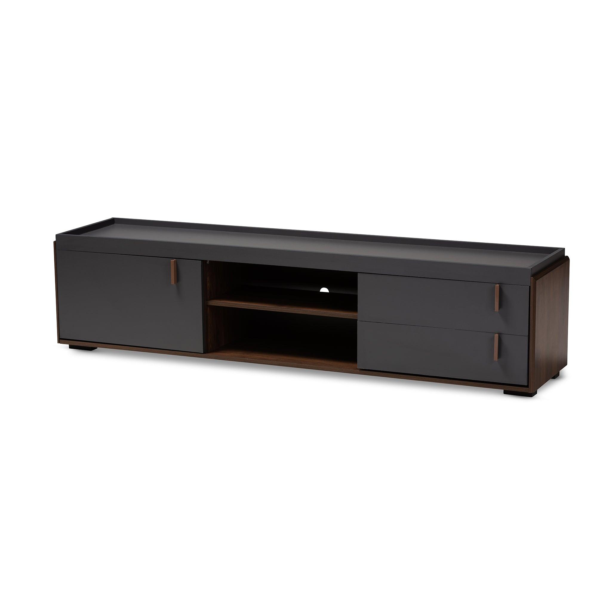 Rikke Modern and Contemporary Two-Tone and Finished Wood 2-Drawer TV Stand