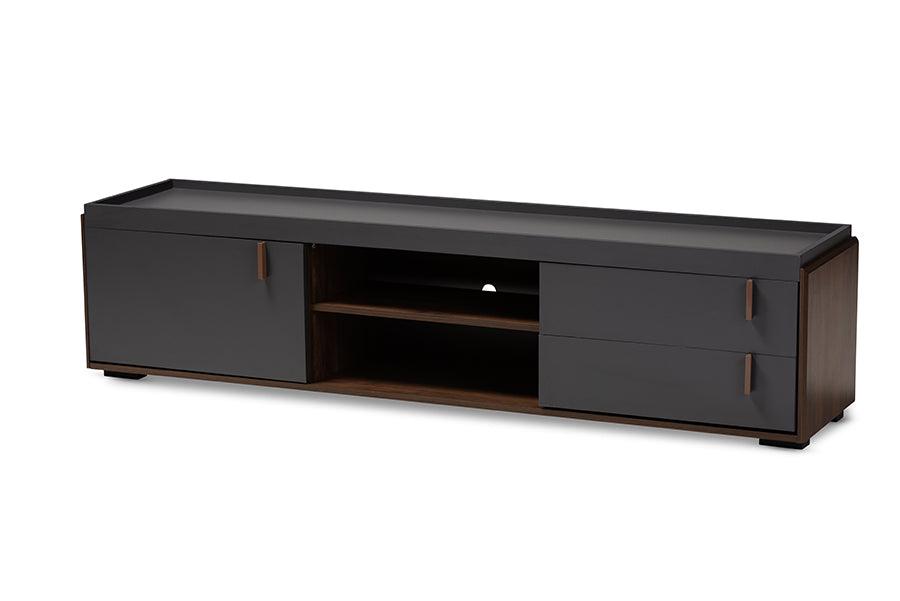 Rikke Modern and Contemporary Two-Tone and Finished Wood 2-Drawer TV Stand