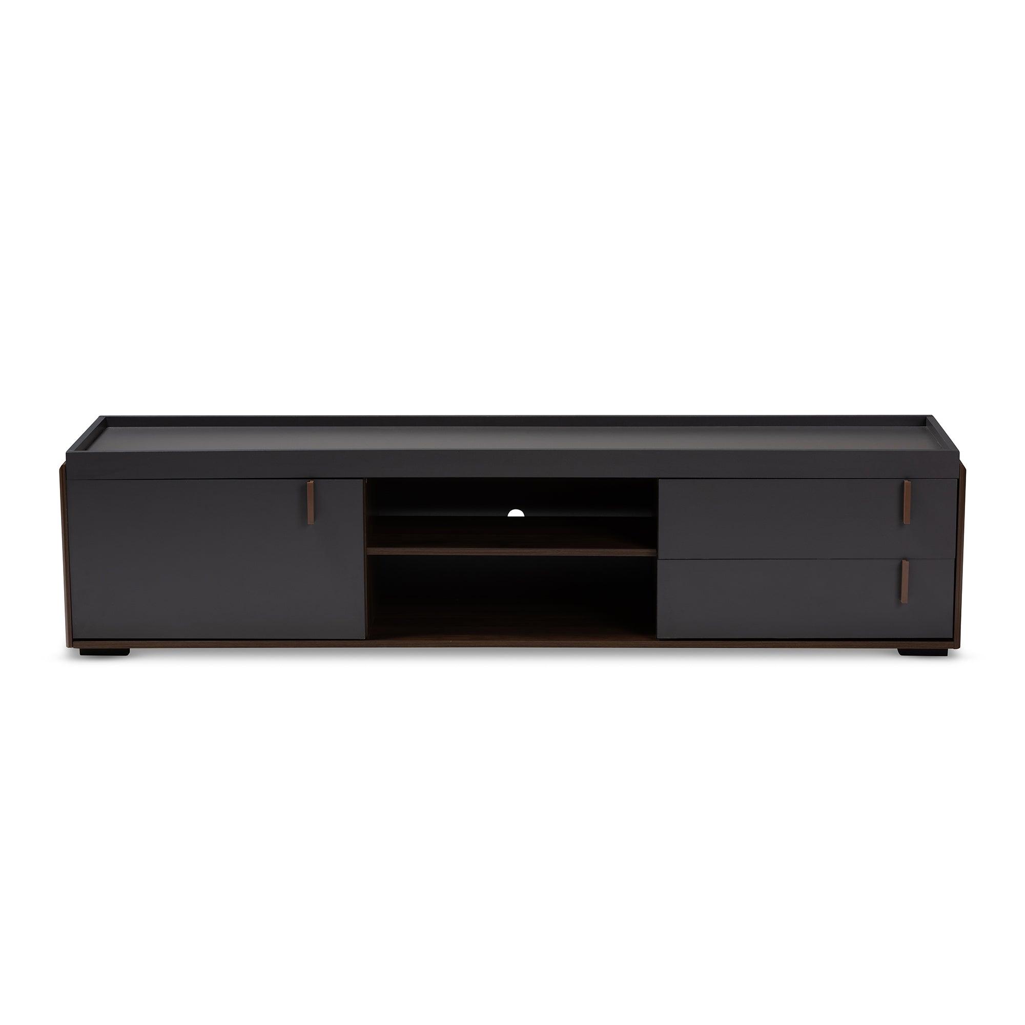 Rikke Modern and Contemporary Two-Tone and Finished Wood 2-Drawer TV Stand