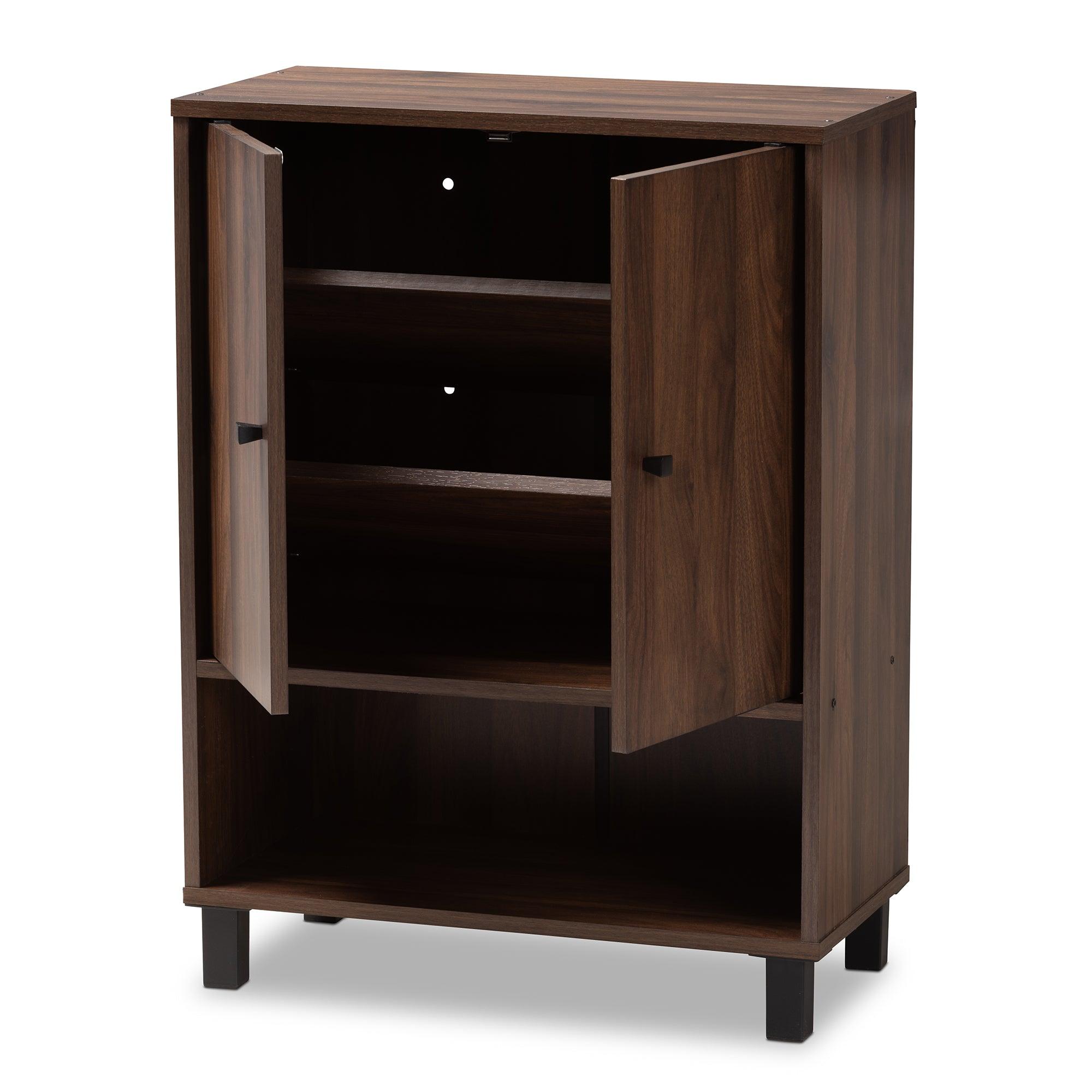 Rossin Modern and Contemporary Finished 2-Door Wood Entryway Shoe Storage Cabinet