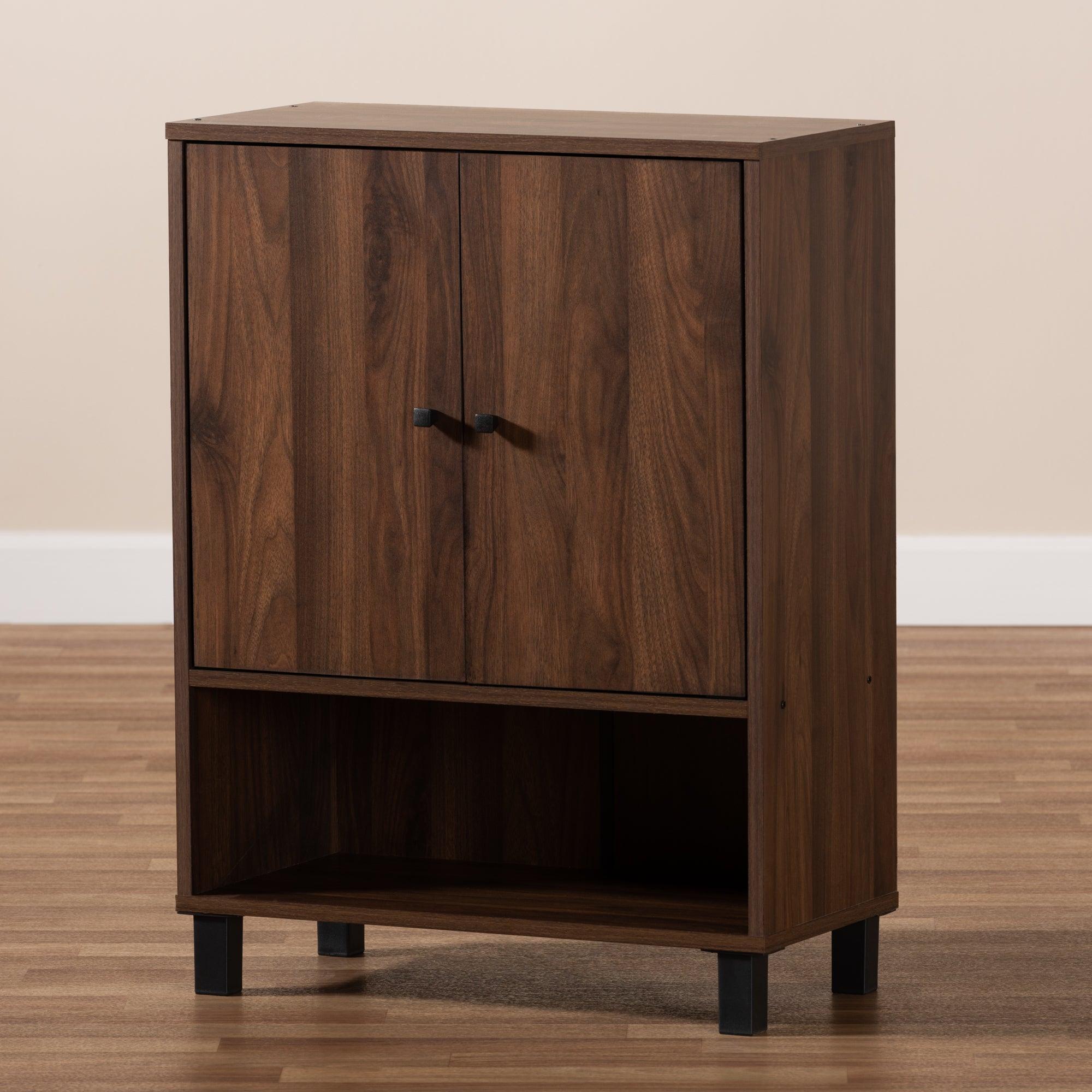 Rossin Modern and Contemporary Finished 2-Door Wood Entryway Shoe Storage Cabinet