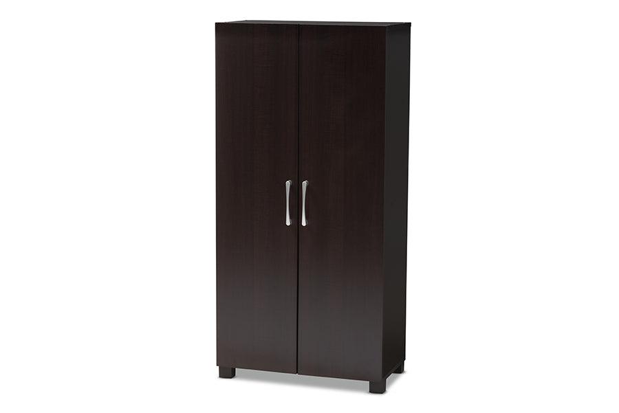 Marine Modern and Contemporary Two-Tone and Finished 2-Door Wood Entryway Shoe Storage Cabinet