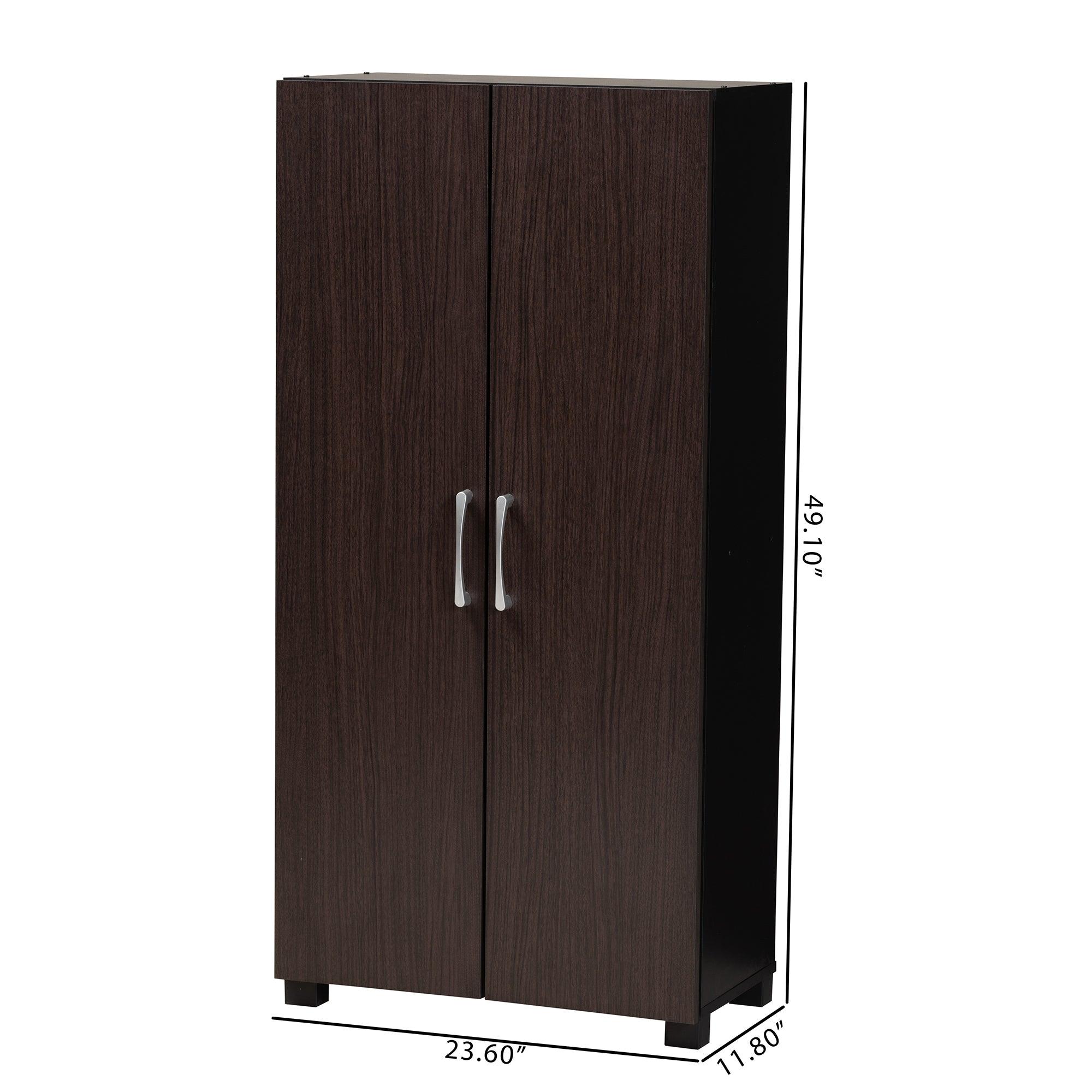 Marine Modern and Contemporary Two-Tone and Finished 2-Door Wood Entryway Shoe Storage Cabinet