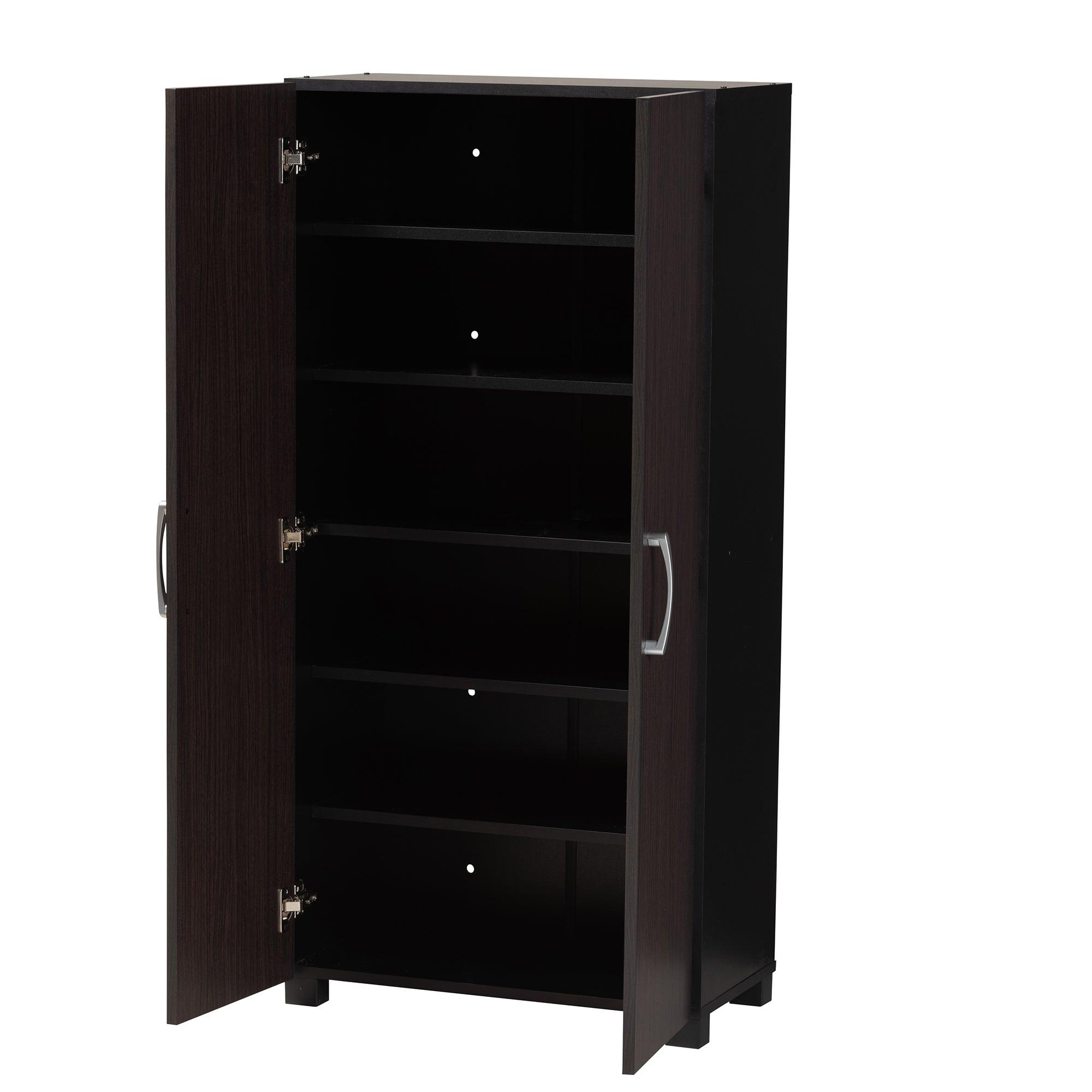 Marine Modern and Contemporary Two-Tone and Finished 2-Door Wood Entryway Shoe Storage Cabinet