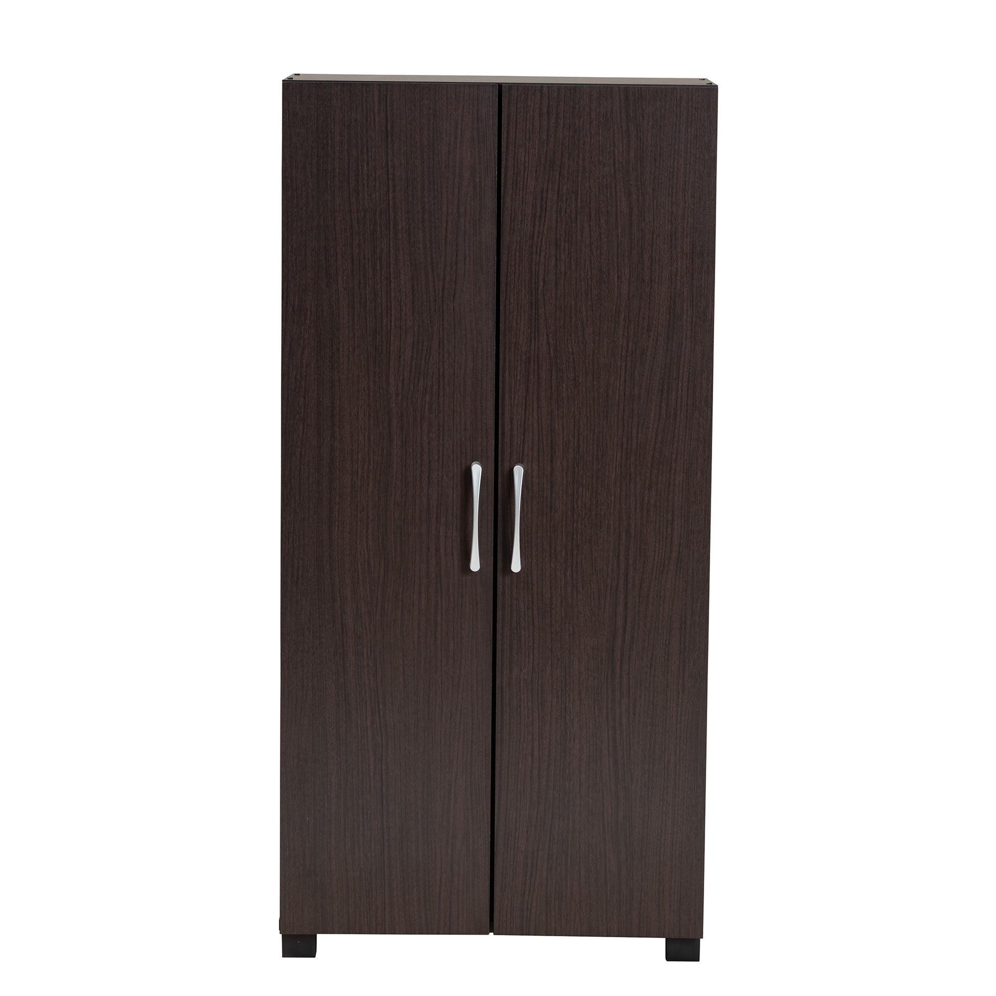 Marine Modern and Contemporary Two-Tone and Finished 2-Door Wood Entryway Shoe Storage Cabinet