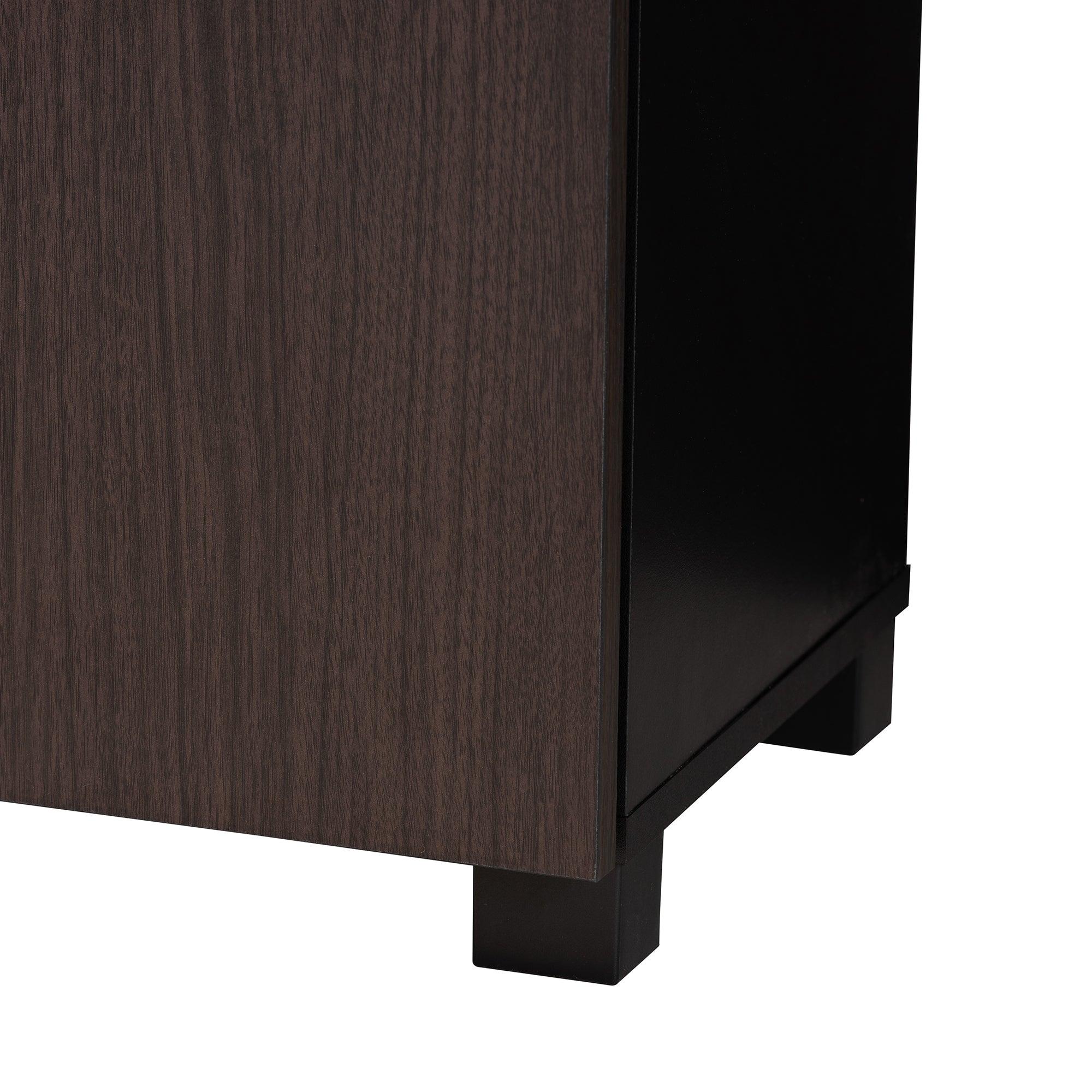 Marine Modern and Contemporary Two-Tone and Finished 2-Door Wood Entryway Shoe Storage Cabinet