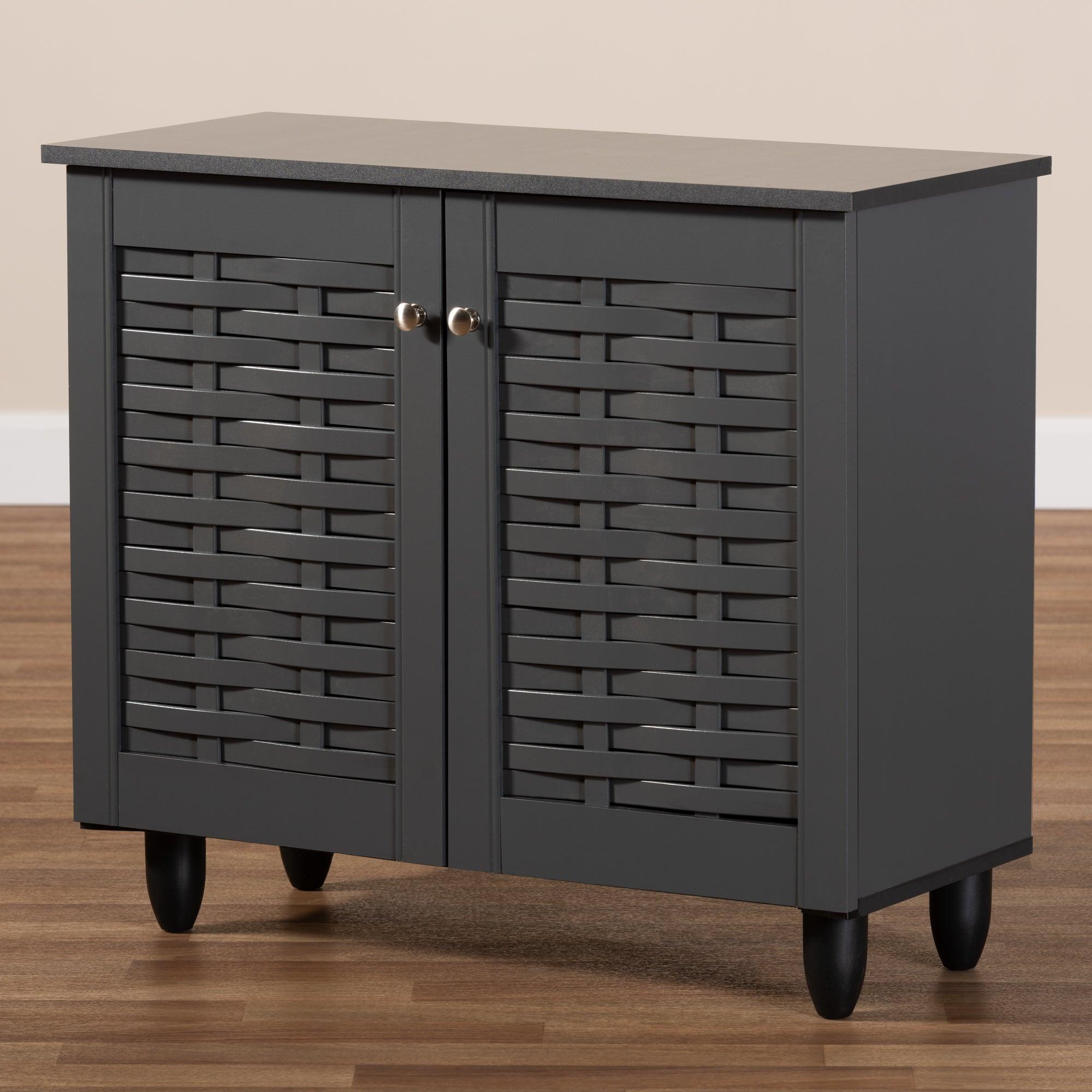 Winda Modern and Contemporary 2-Door Wooden Entryway Shoe Storage Cabinet