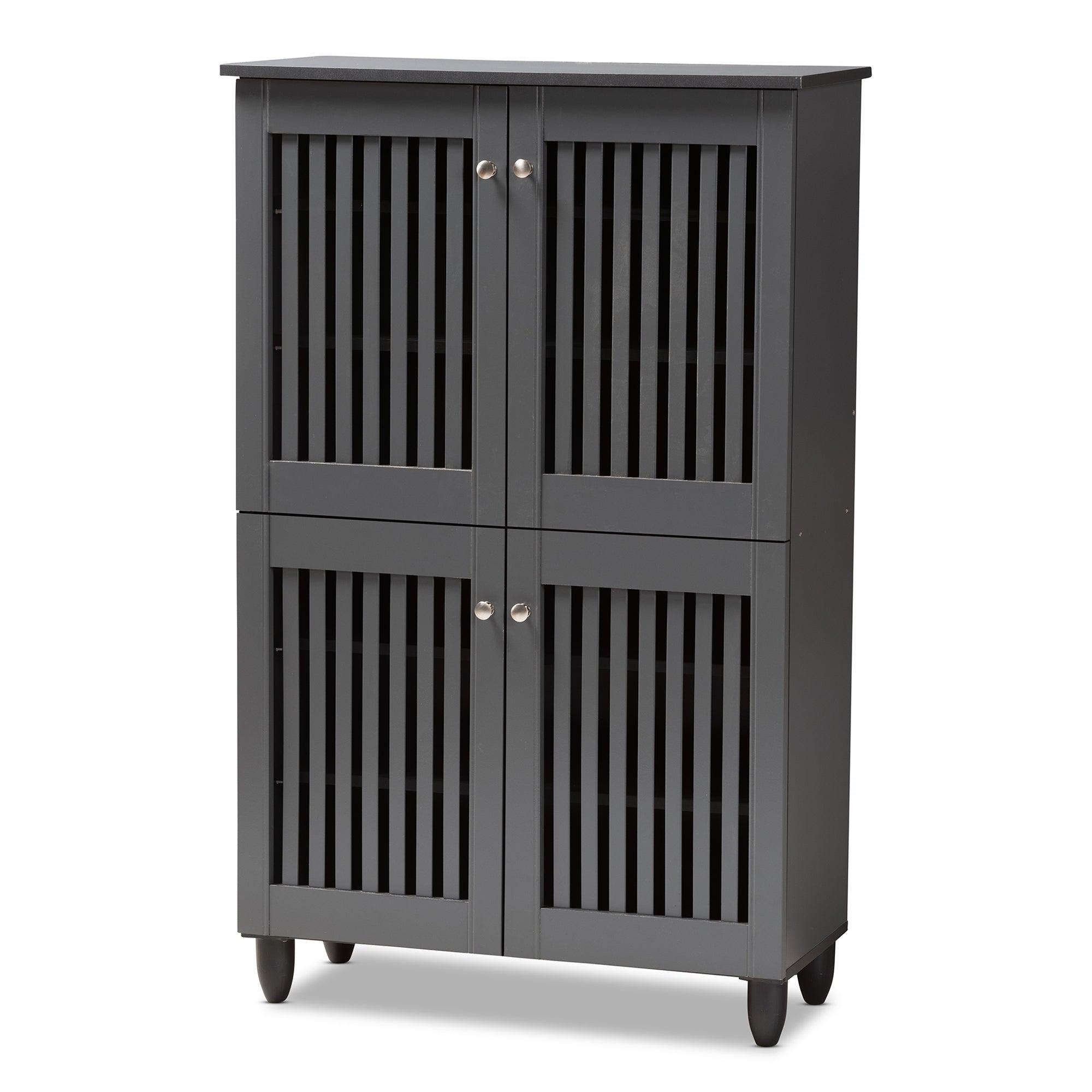 Fernanda Modern and Contemporary 4-Door Wooden Entryway Shoe Storage Cabinet