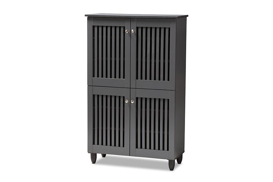 Fernanda Modern and Contemporary 4-Door Wooden Entryway Shoe Storage Cabinet