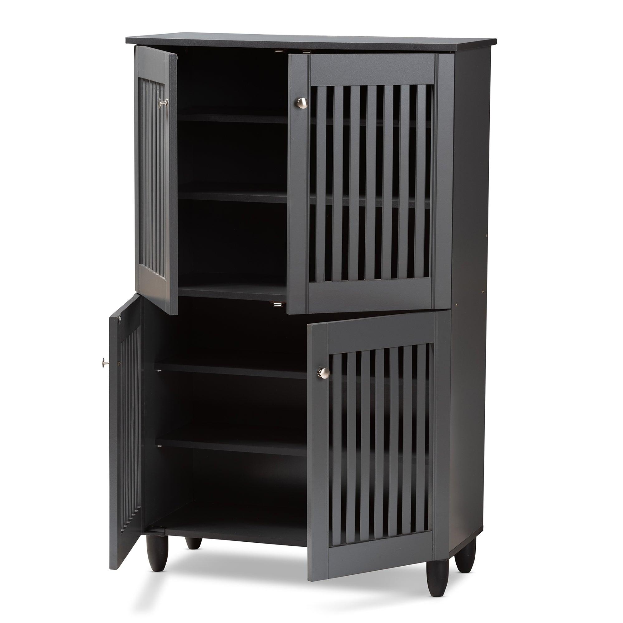 Fernanda Modern and Contemporary 4-Door Wooden Entryway Shoe Storage Cabinet