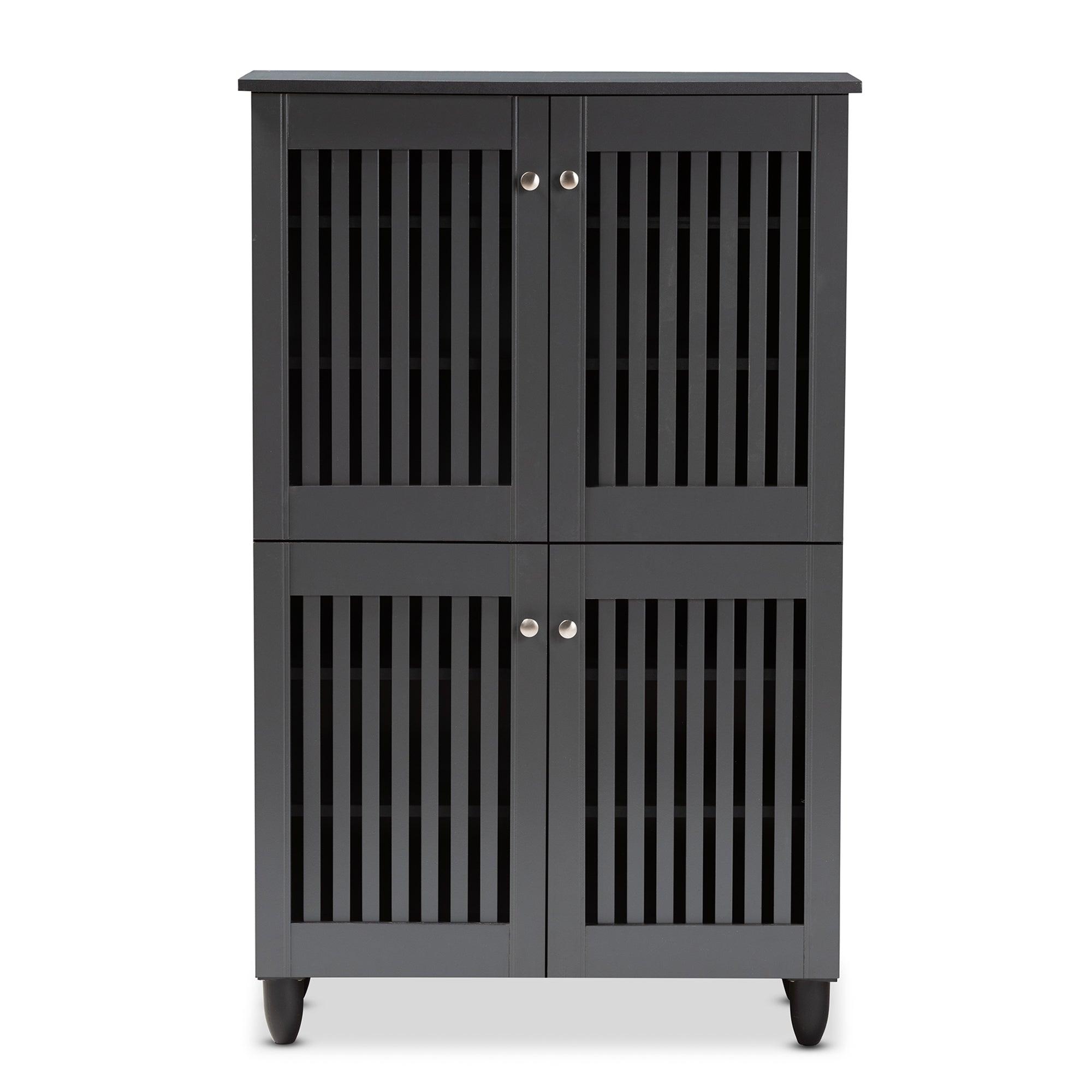 Fernanda Modern and Contemporary 4-Door Wooden Entryway Shoe Storage Cabinet