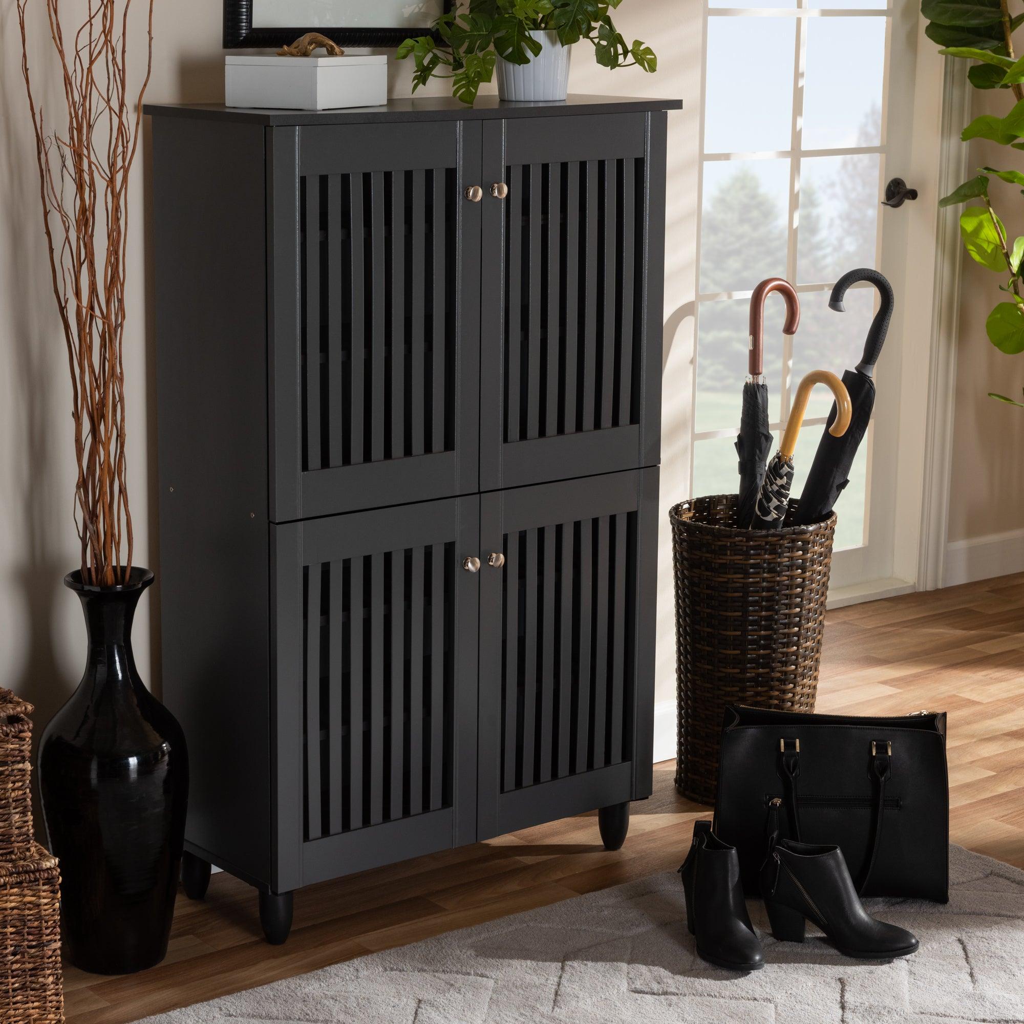 Fernanda Modern and Contemporary 4-Door Wooden Entryway Shoe Storage Cabinet