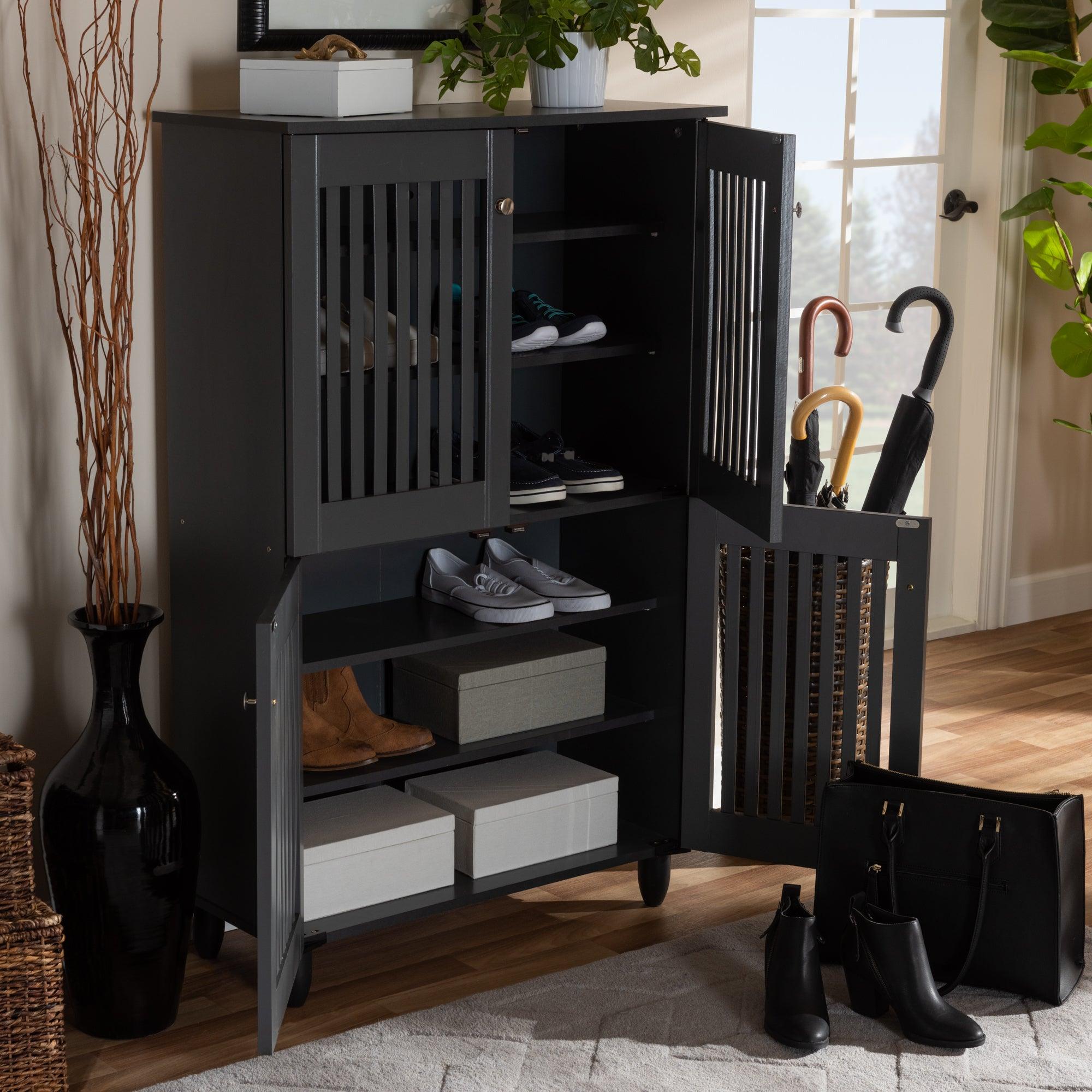 Fernanda Modern and Contemporary 4-Door Wooden Entryway Shoe Storage Cabinet