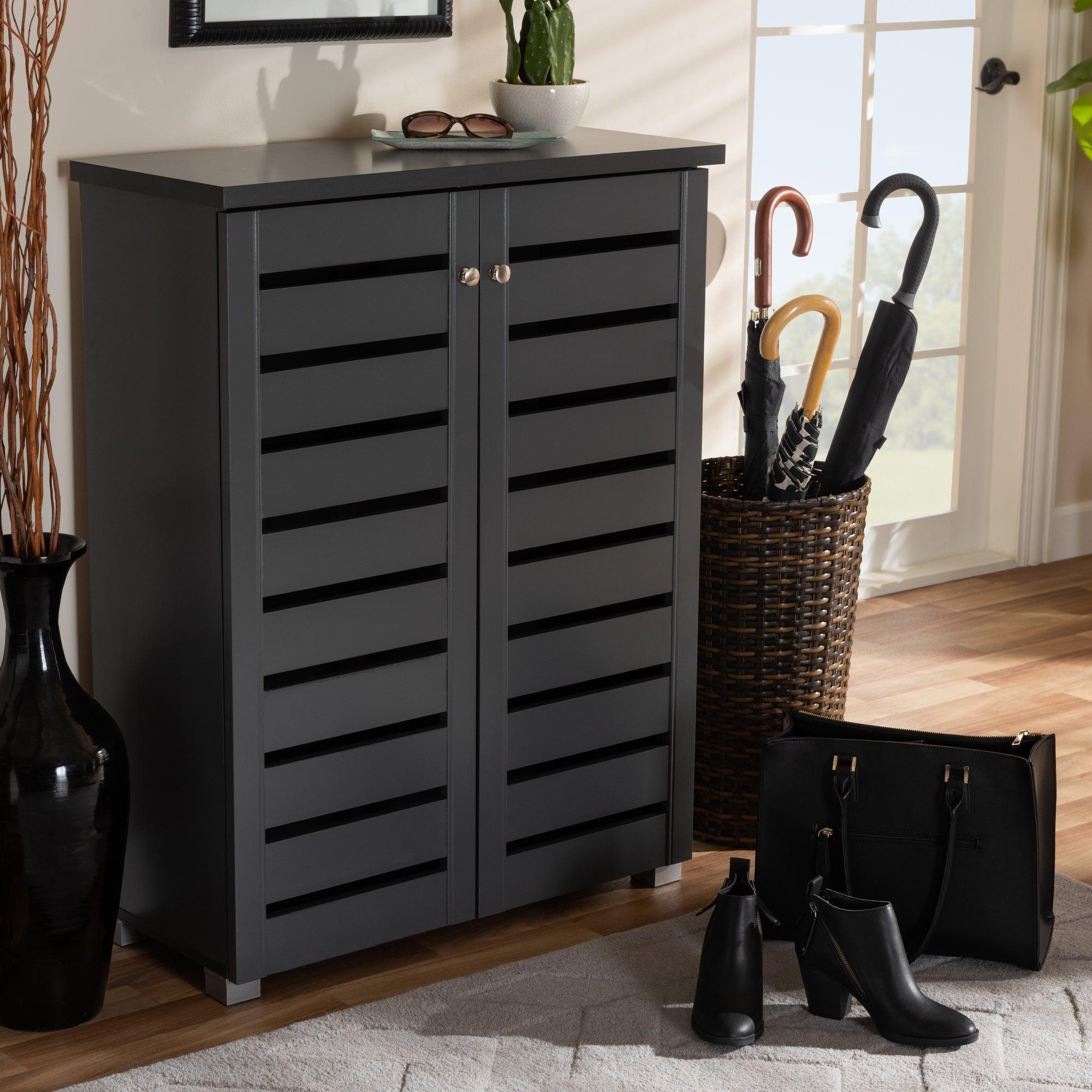 Adalwin Modern and Contemporary 2-Door Wooden Entryway Shoe Storage Cabinet