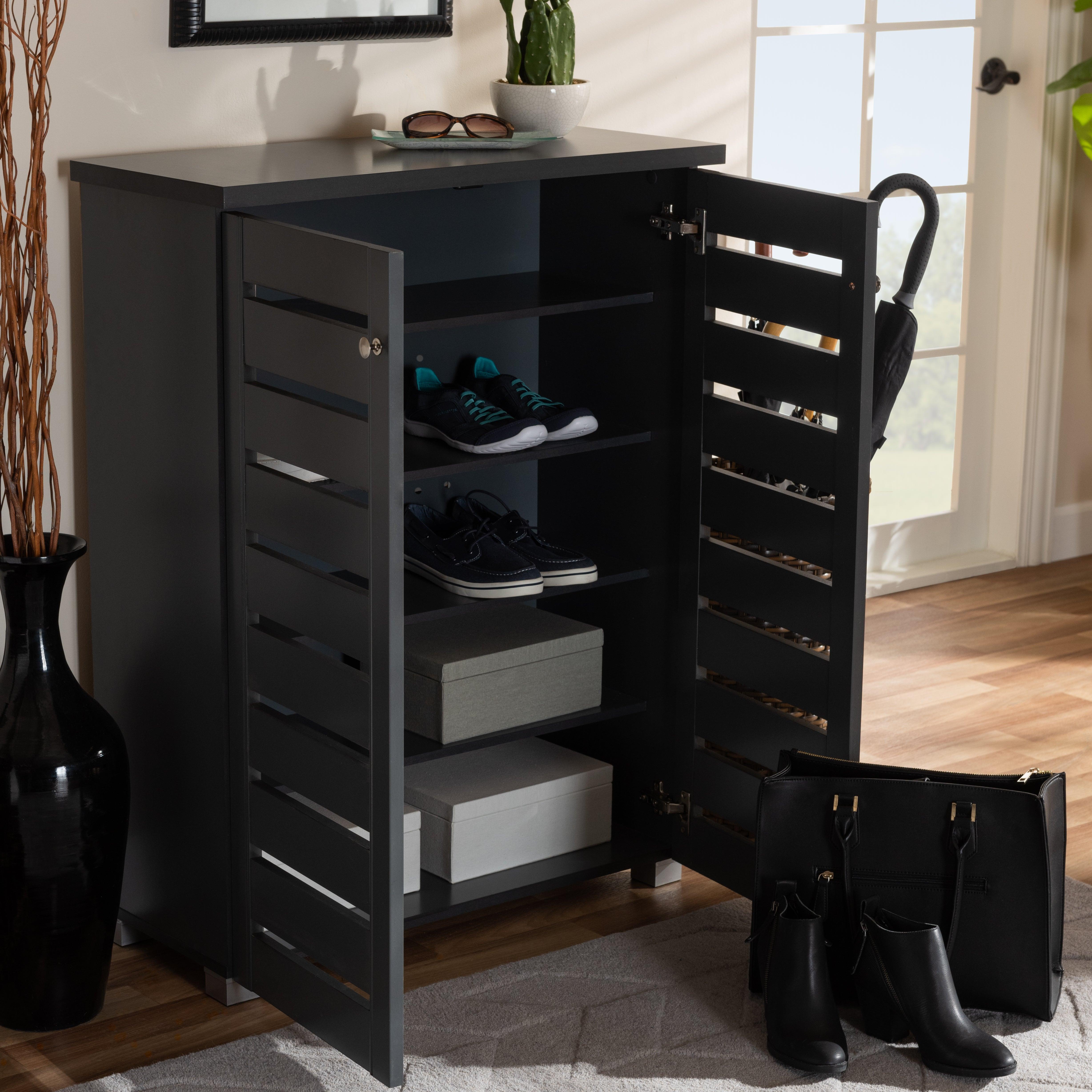 Adalwin Modern and Contemporary 2-Door Wooden Entryway Shoe Storage Cabinet