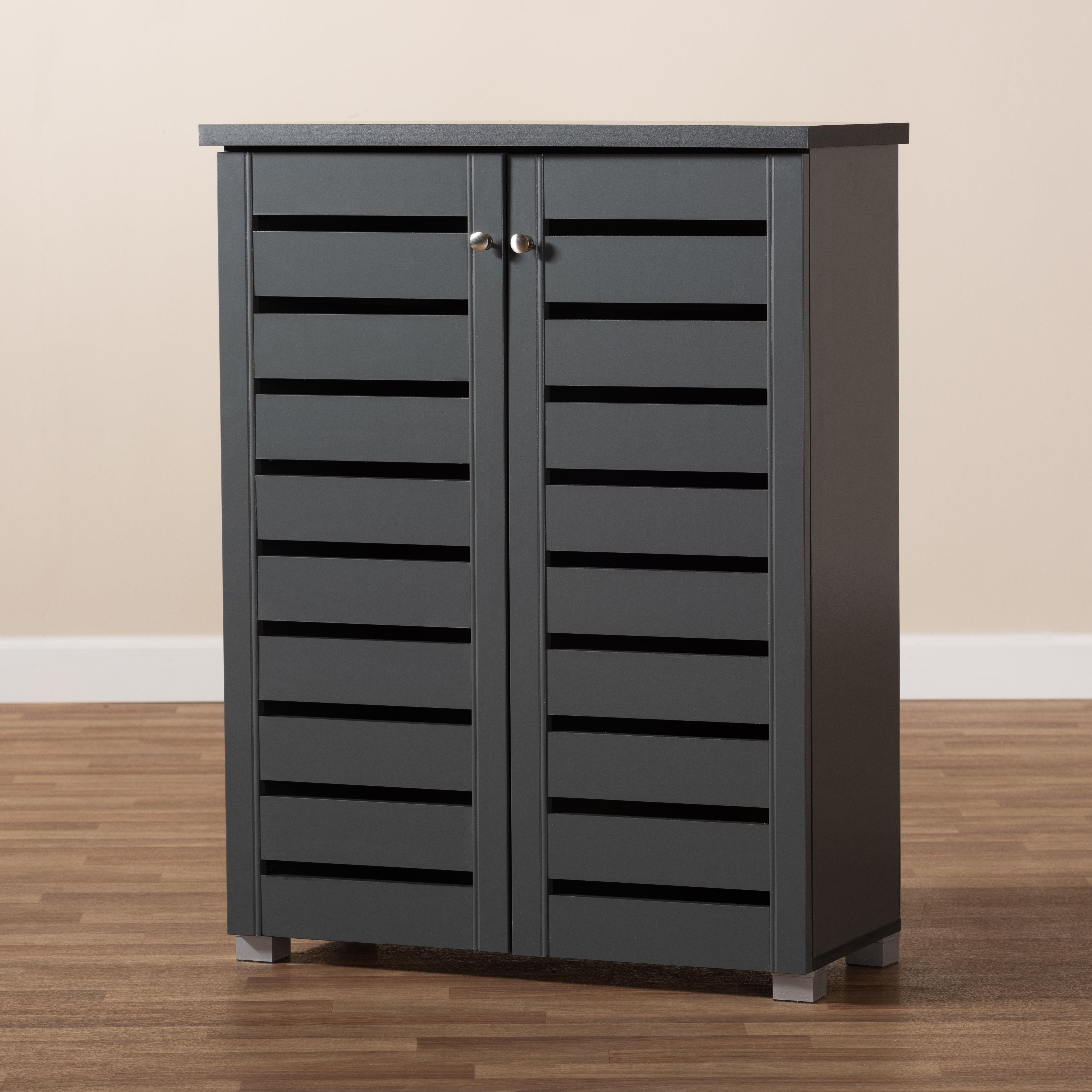 Adalwin Modern and Contemporary 2-Door Wooden Entryway Shoe Storage Cabinet