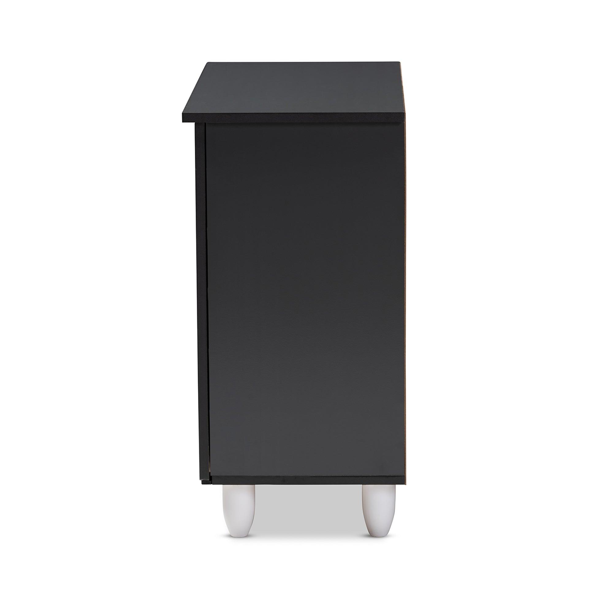 Gisela Modern and Contemporary Two-Tone and 2-Door Shoe Storage Cabinet