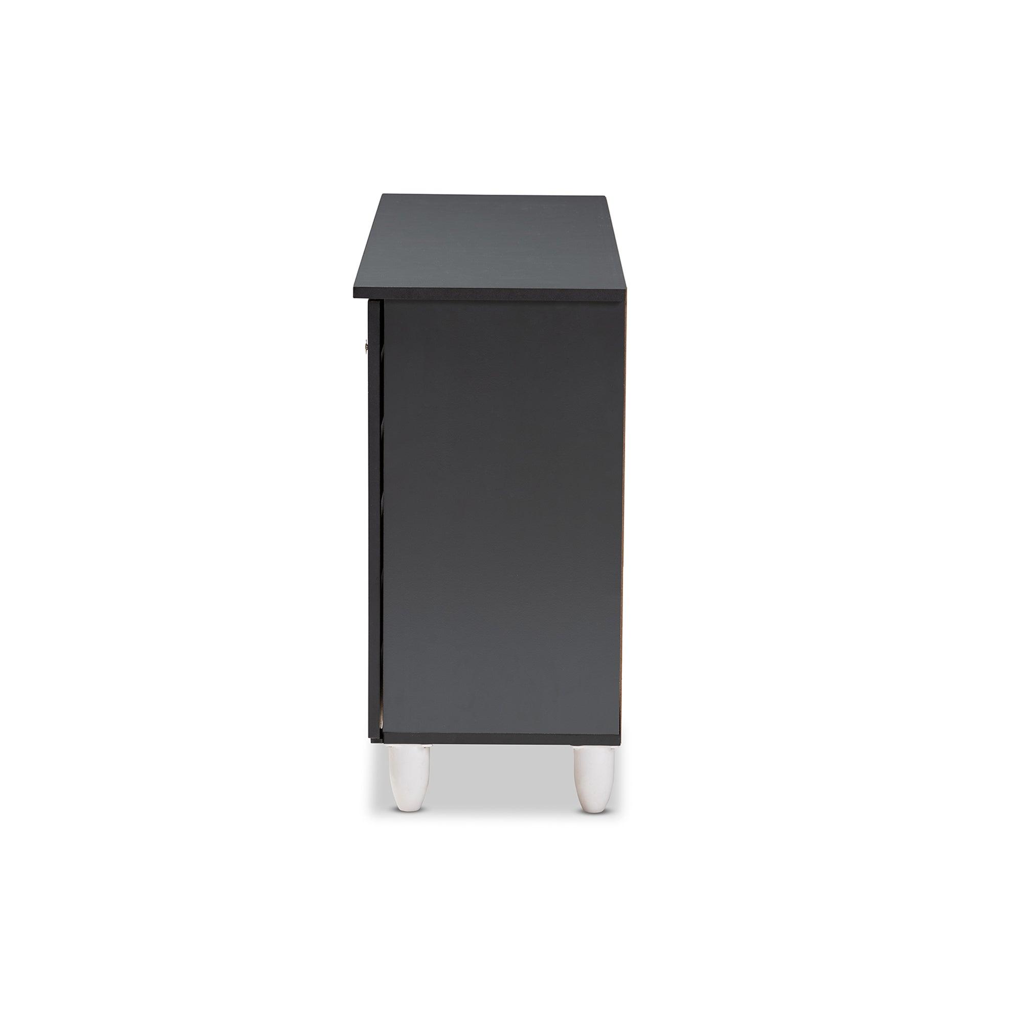 Gisela Modern and Contemporary Two-Tone and 3-Door Shoe Storage Cabinet