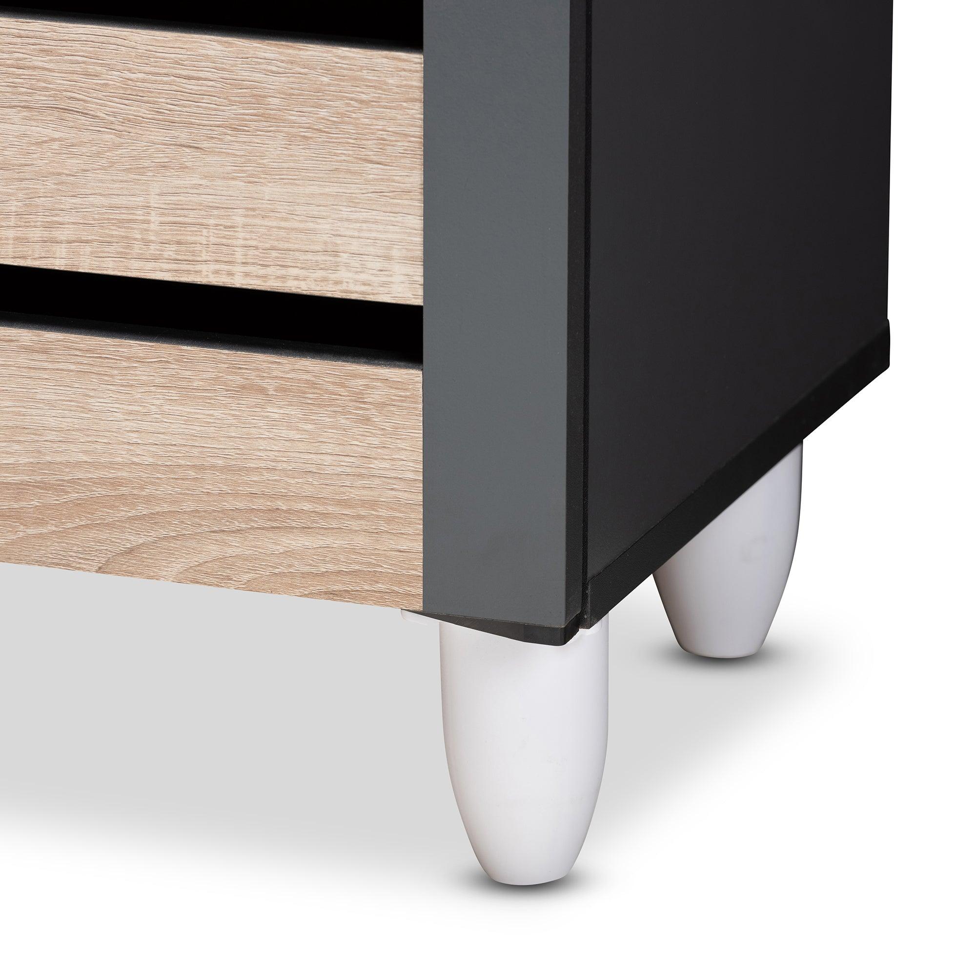 Gisela Modern and Contemporary Two-Tone and 4-Door Shoe Storage Cabinet