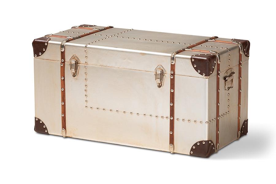 Bechet French Industrial Metal Storage Trunk