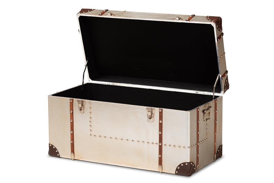 Bechet French Industrial Metal Storage Trunk