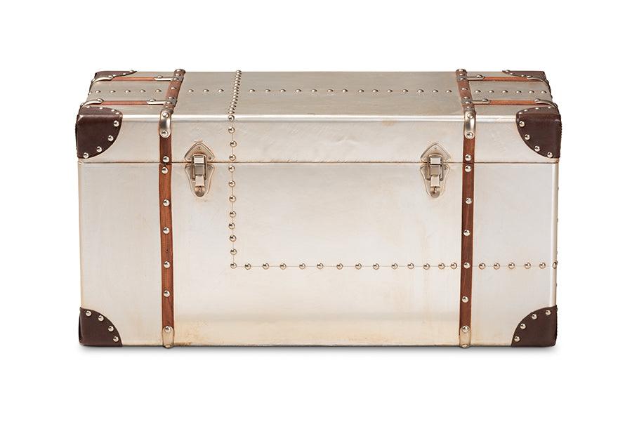 Bechet French Industrial Metal Storage Trunk