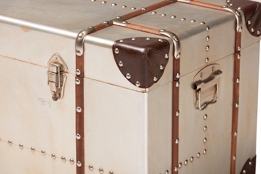 Bechet French Industrial Metal Storage Trunk