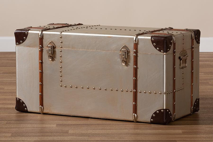 Bechet French Industrial Metal Storage Trunk