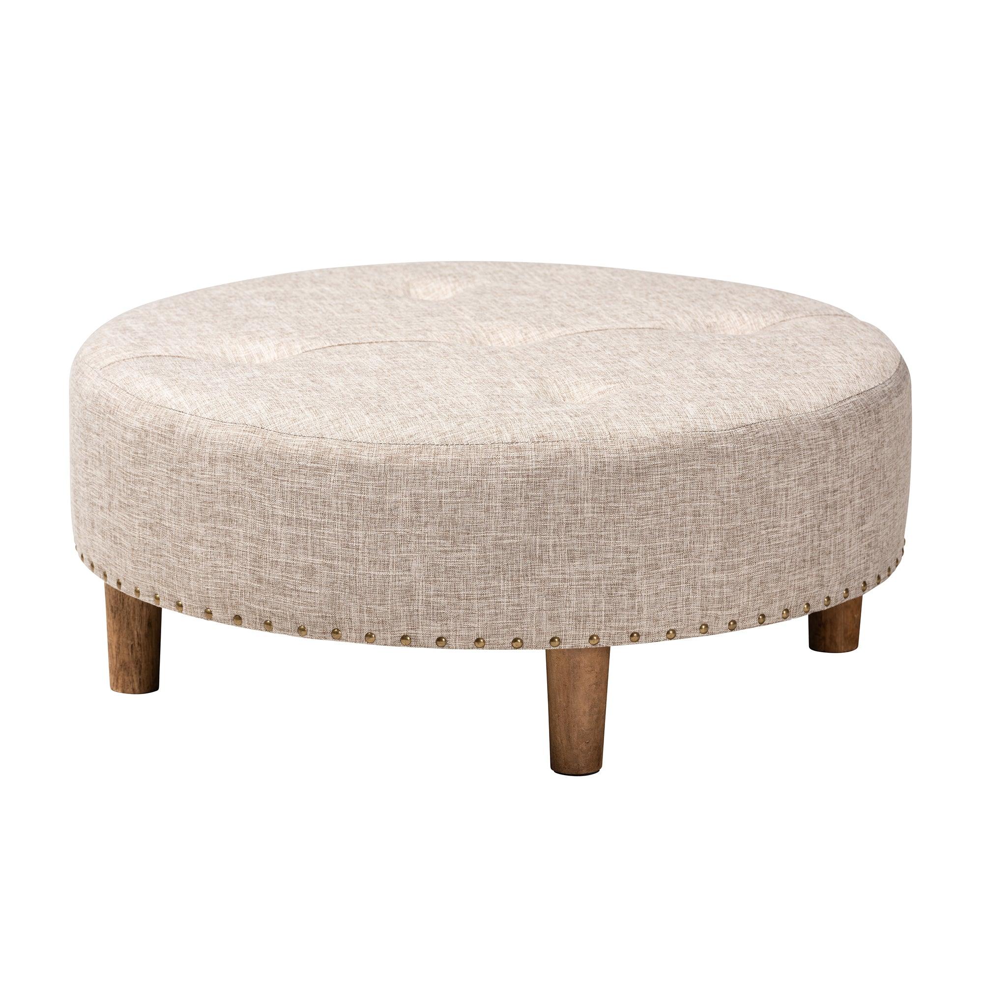 Vinet Modern and Contemporary Fabric Upholstered Wood Cocktail Ottoman