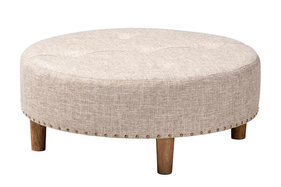 Vinet Modern and Contemporary Fabric Upholstered Wood Cocktail Ottoman