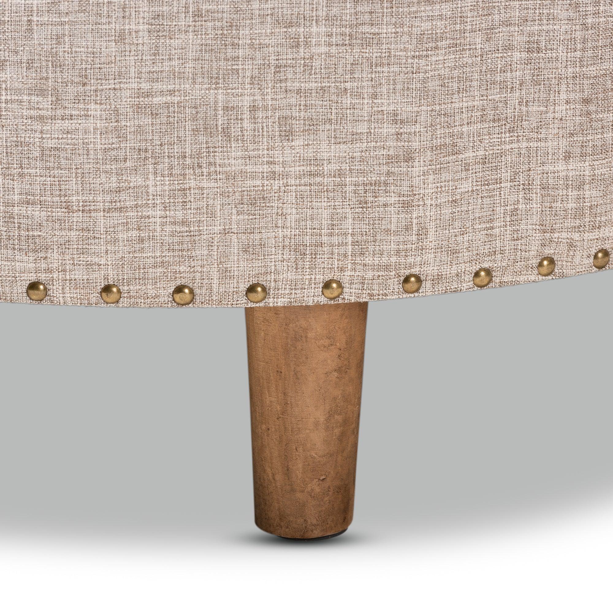 Vinet Modern and Contemporary Fabric Upholstered Wood Cocktail Ottoman