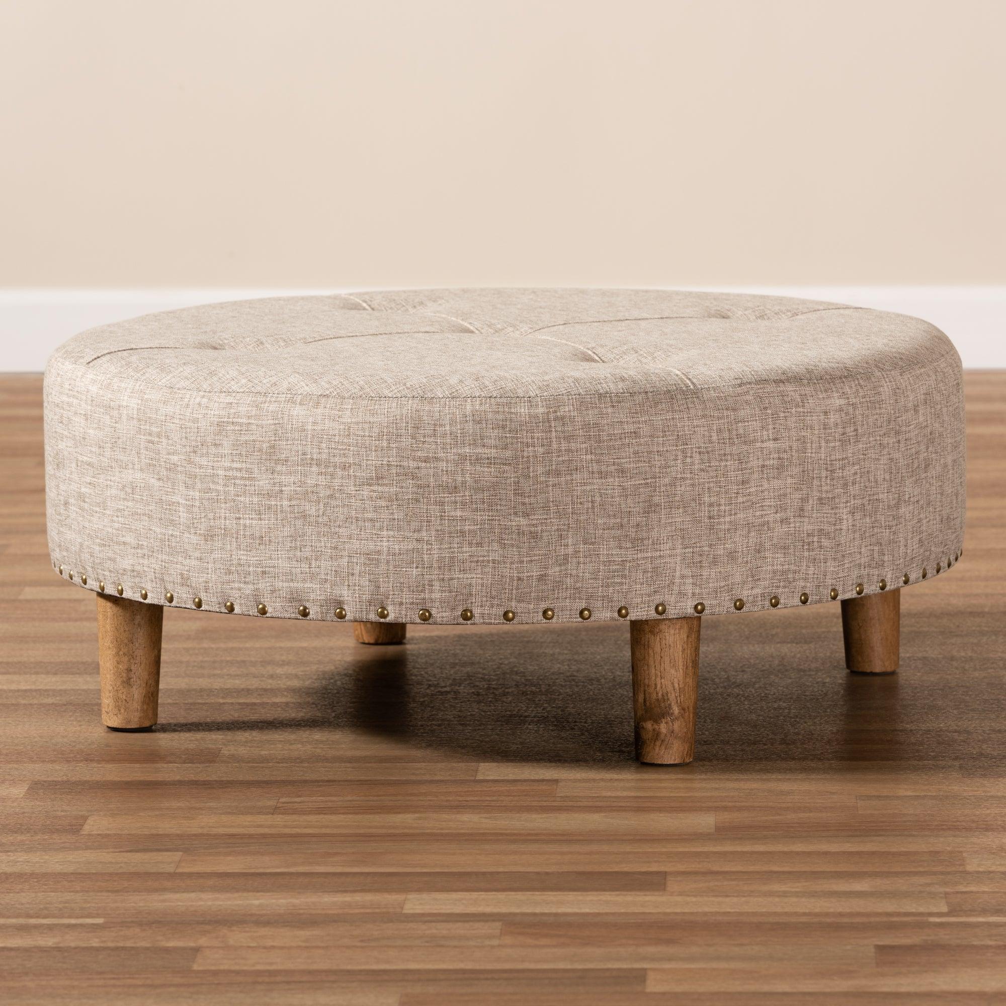 Vinet Modern and Contemporary Fabric Upholstered Wood Cocktail Ottoman