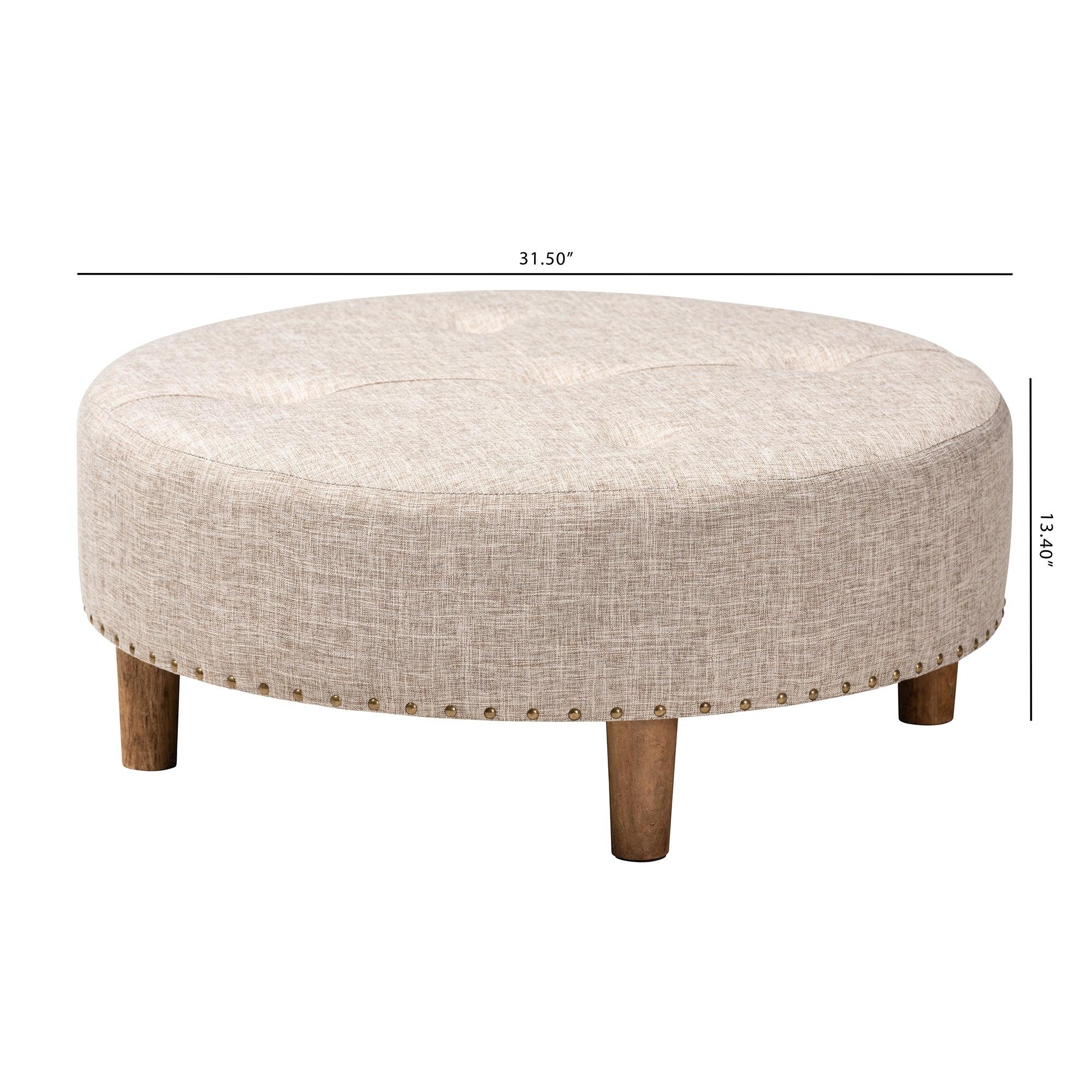 Vinet Modern and Contemporary Fabric Upholstered Wood Cocktail Ottoman