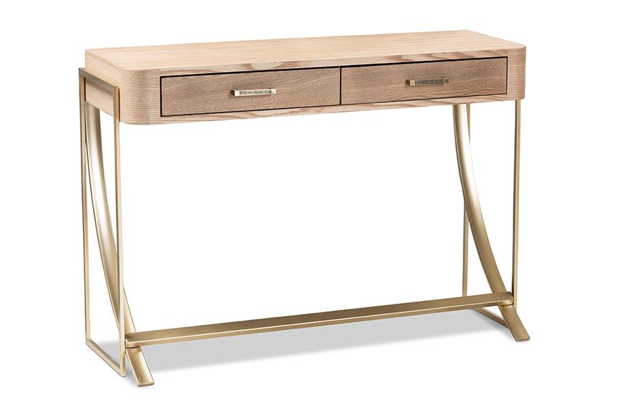 Lafoy Modern and Contemporary Finished Wood and Finished 2-Drawer Console Table