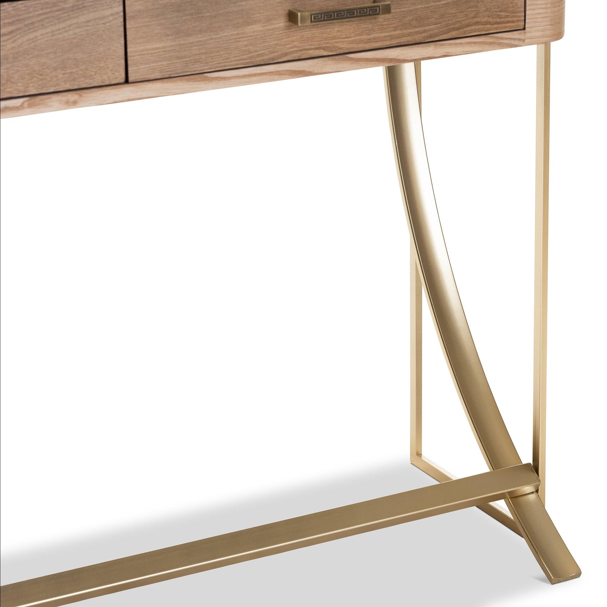 Lafoy Modern and Contemporary Finished Wood and Finished 2-Drawer Console Table