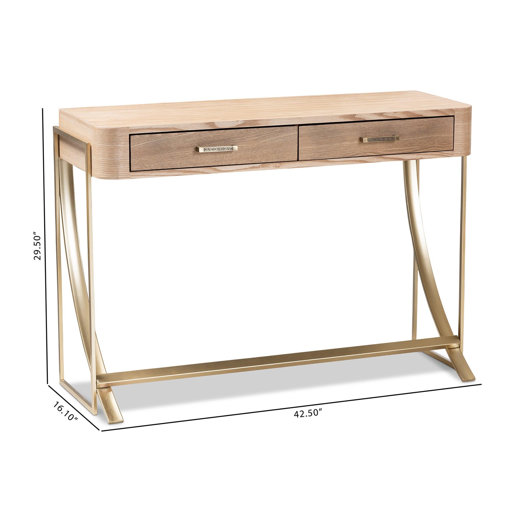 Lafoy Modern and Contemporary Finished Wood and Finished 2-Drawer Console Table