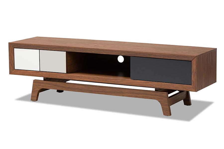 Svante Mid-Century Modern Multicolor Finished Wood 3-Drawer TV Stand