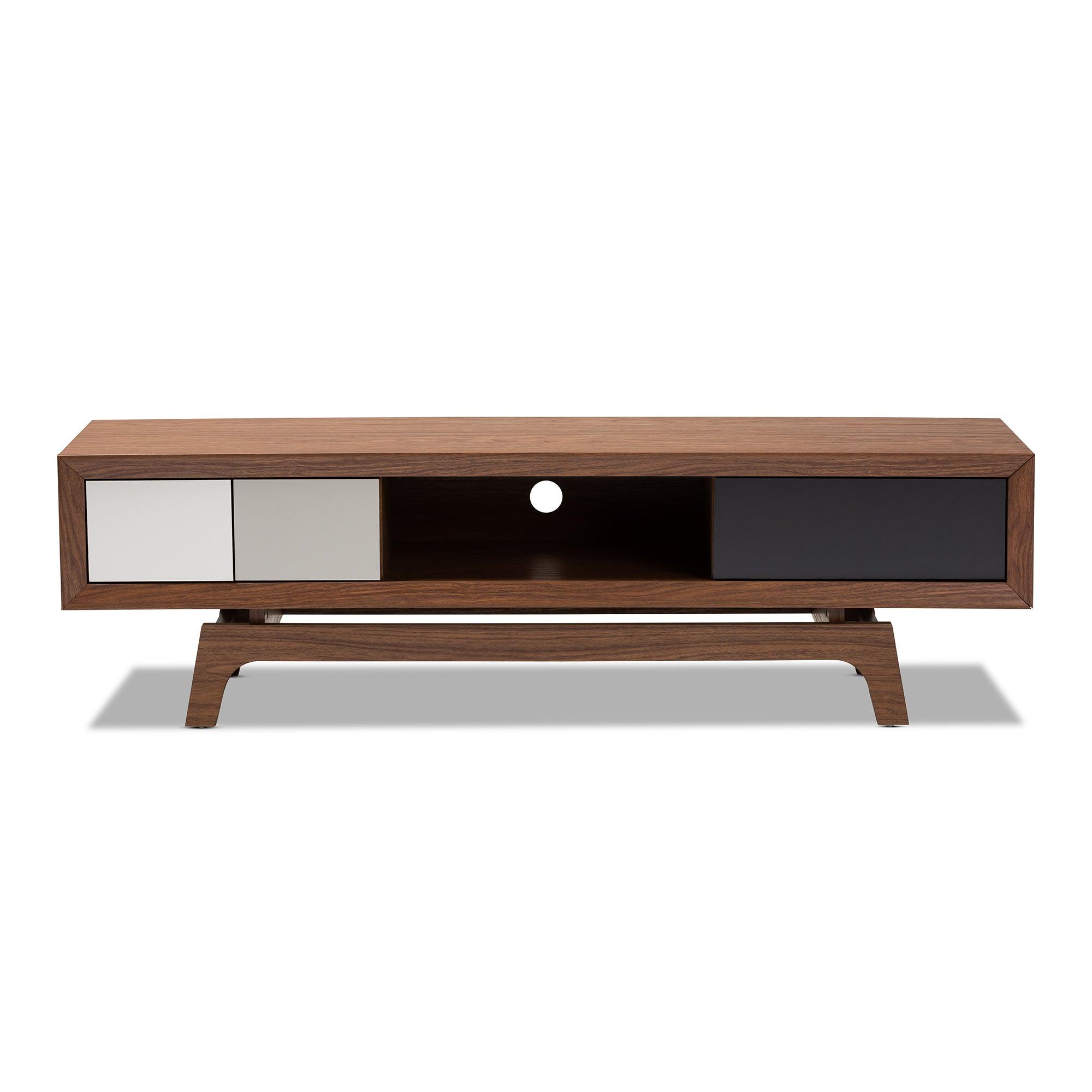 Svante Mid-Century Modern Multicolor Finished Wood 3-Drawer TV Stand