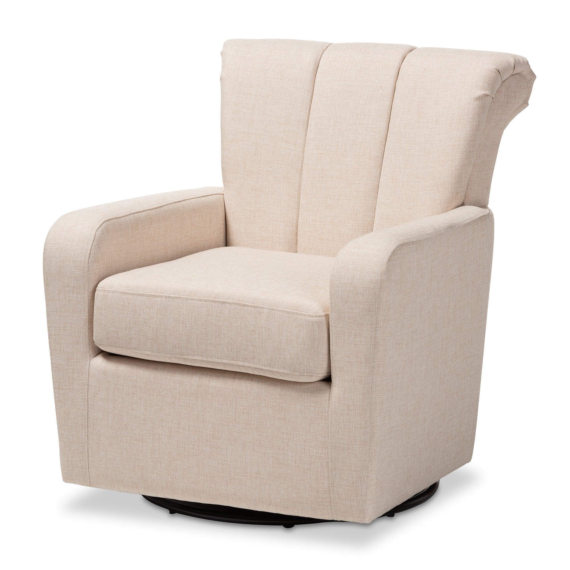 Rayner Modern and Contemporary Fabric Upholstered Swivel Chair