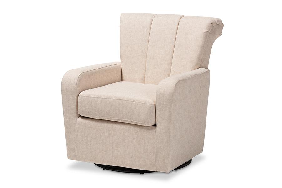 Rayner Modern and Contemporary Fabric Upholstered Swivel Chair