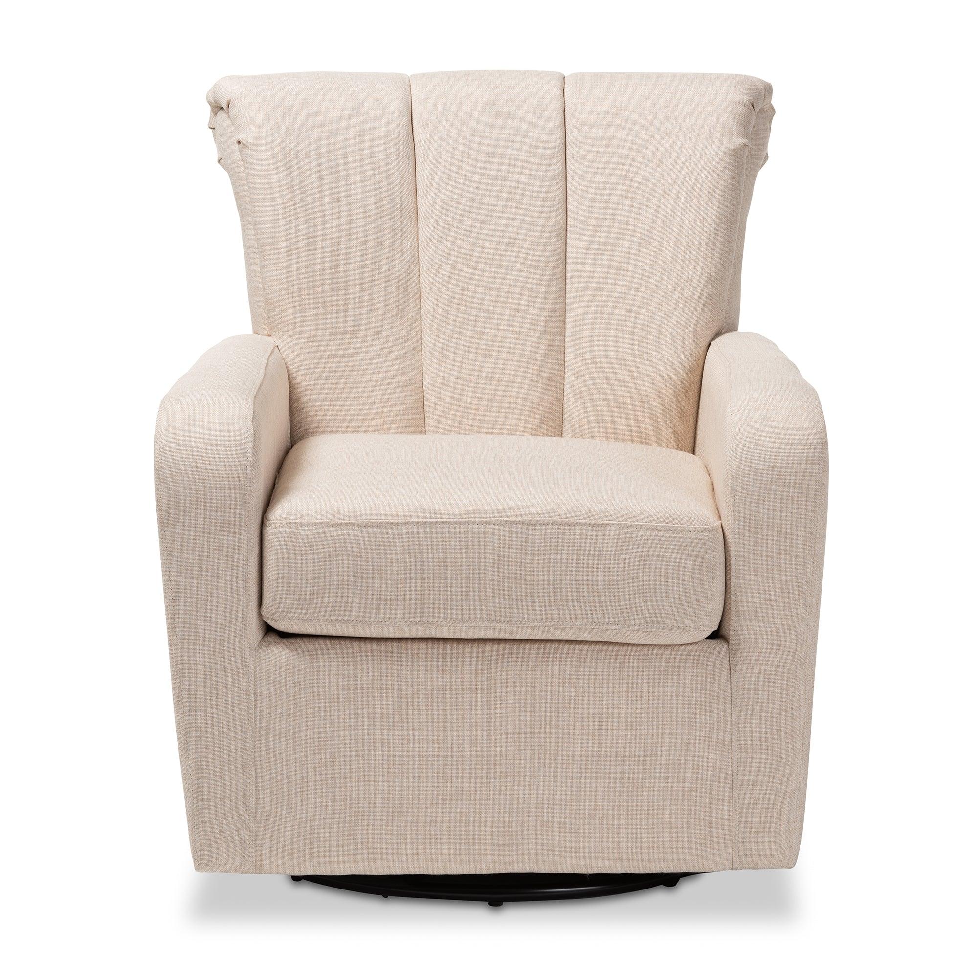 Rayner Modern and Contemporary Fabric Upholstered Swivel Chair