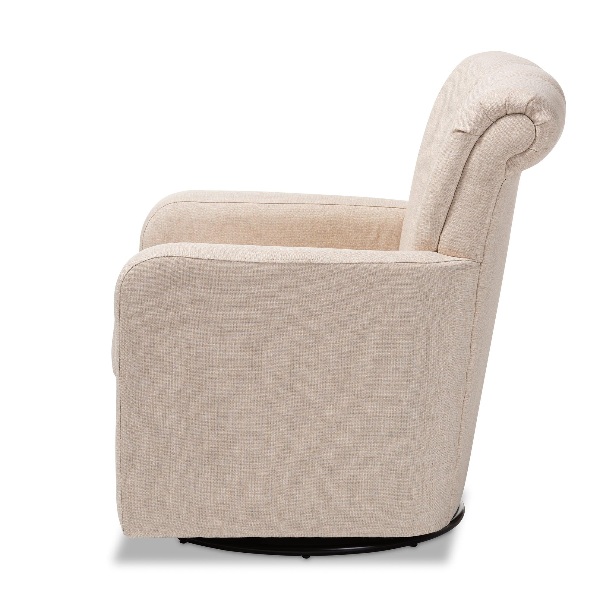 Rayner Modern and Contemporary Fabric Upholstered Swivel Chair